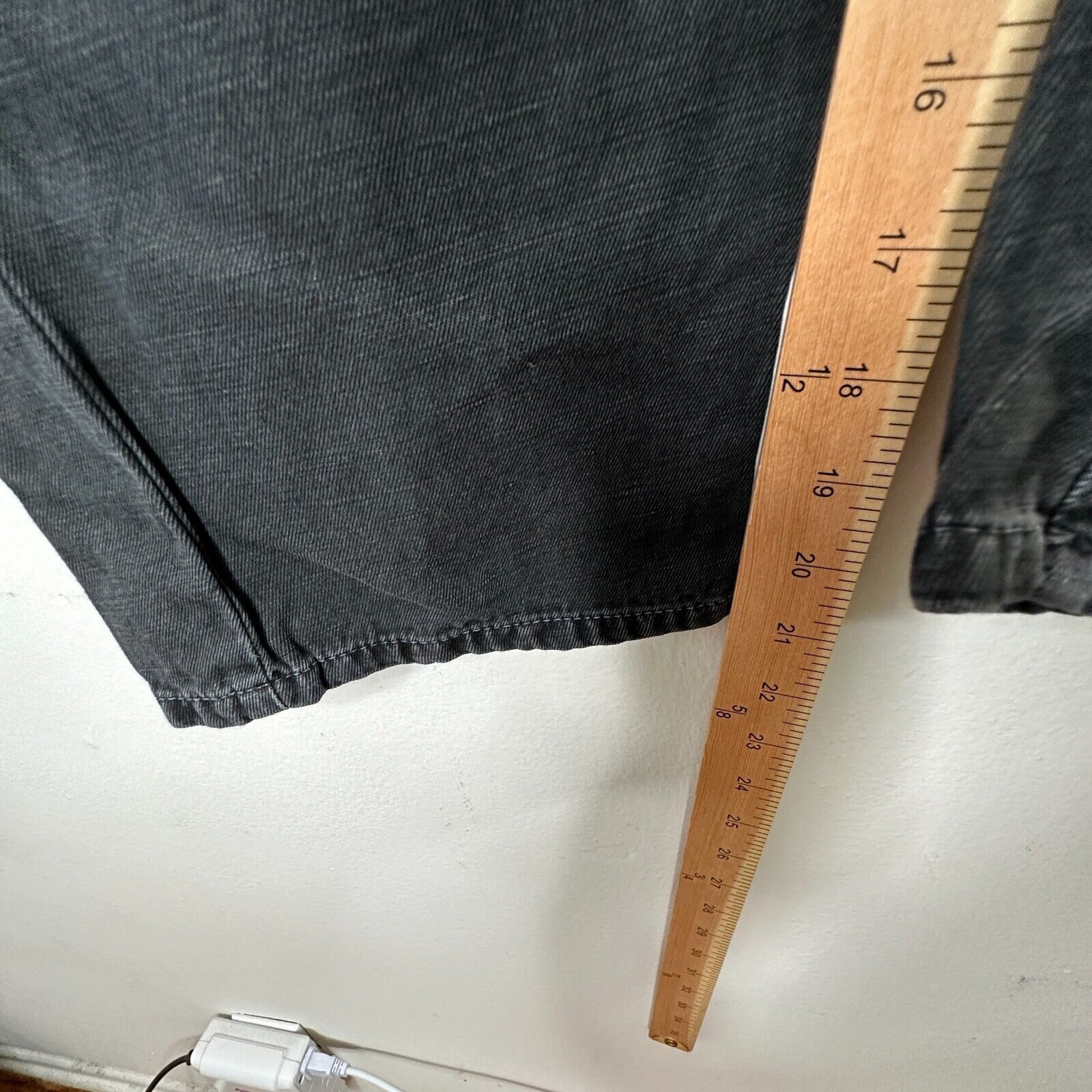 Nili Lotan Nili Lotan Black Drop Crotch Button Front Crop Denim Jeans 6 Size 28" / US 6 / IT 42 - 12 Thumbnail