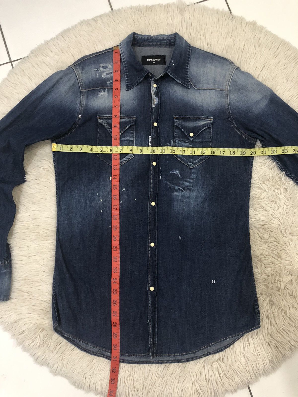 Dsquared2 Dsquared2 Distressed Denim Shirt Size US S / EU 44-46 / 1 - 19 Thumbnail