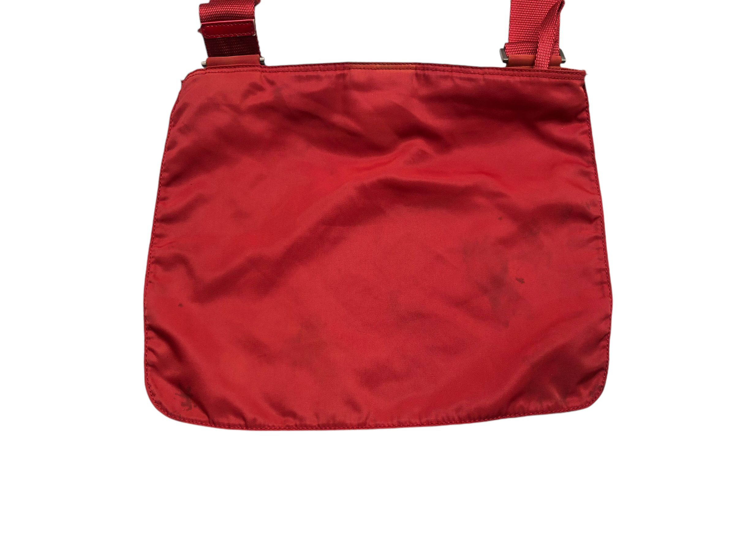 Prada 🔥Authentic PRADA Vintage Red Tessuto Crossbody Bag Size ONE SIZE - 4 Thumbnail