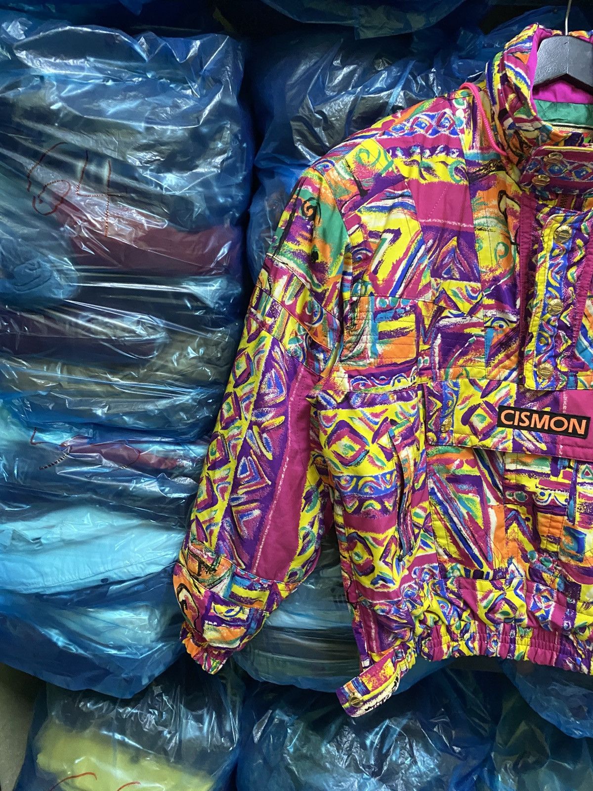 Vintage Vintage Cismon Ski Jacket Neon Abstract Print Winter Puffer Size US S / EU 44-46 / 1 - 5 Thumbnail