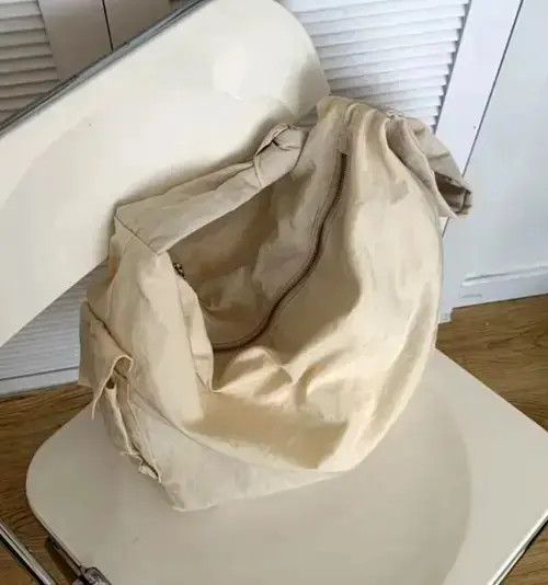 Vintage Punk Grunge Large Bucket Shoulder Crossbody Bag in White, Men's