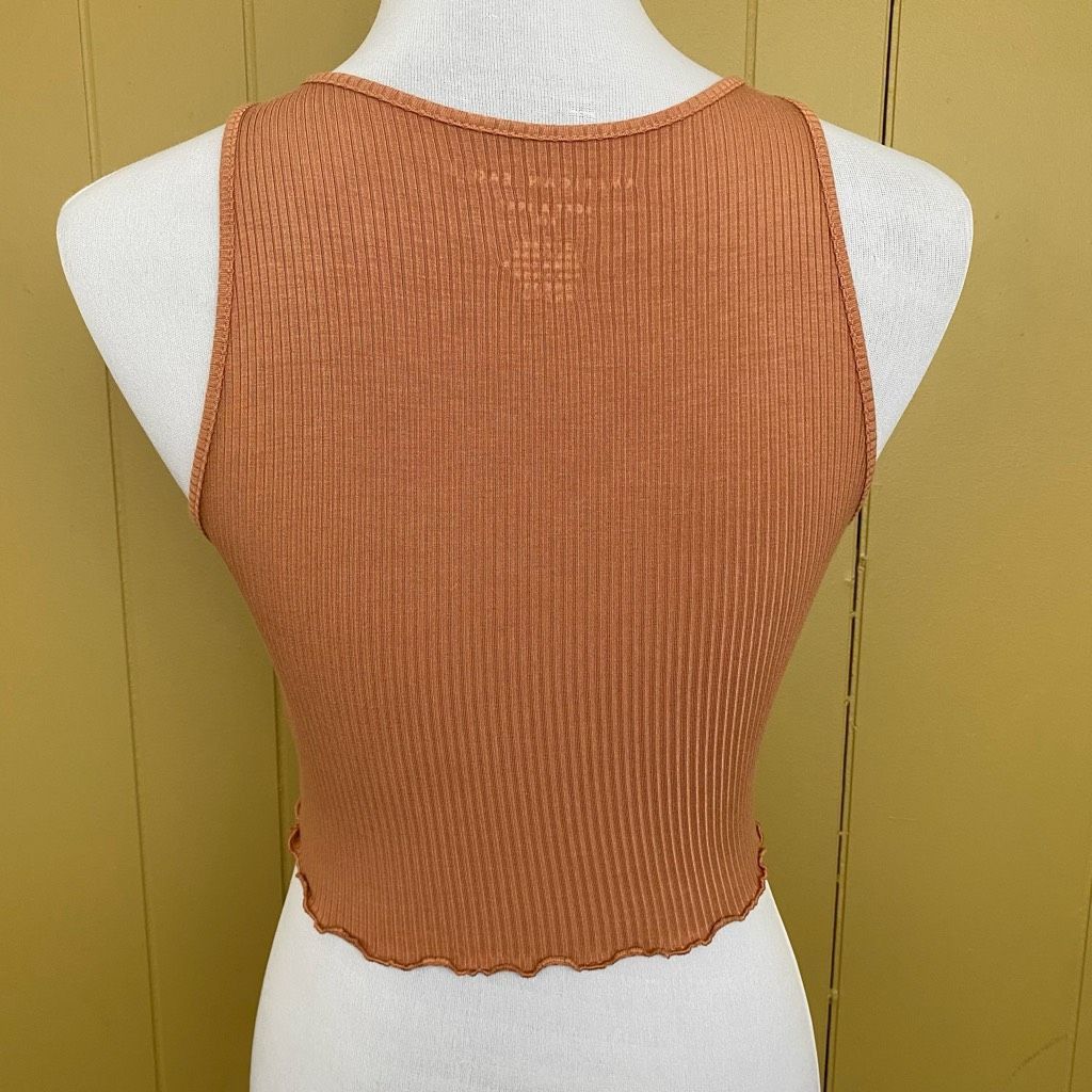 American Eagle Outfitters American Eagle women XS ribbed soft & sexy crop tank top tan Size XS / US 0-2 / IT 36-38 - 7 Thumbnail