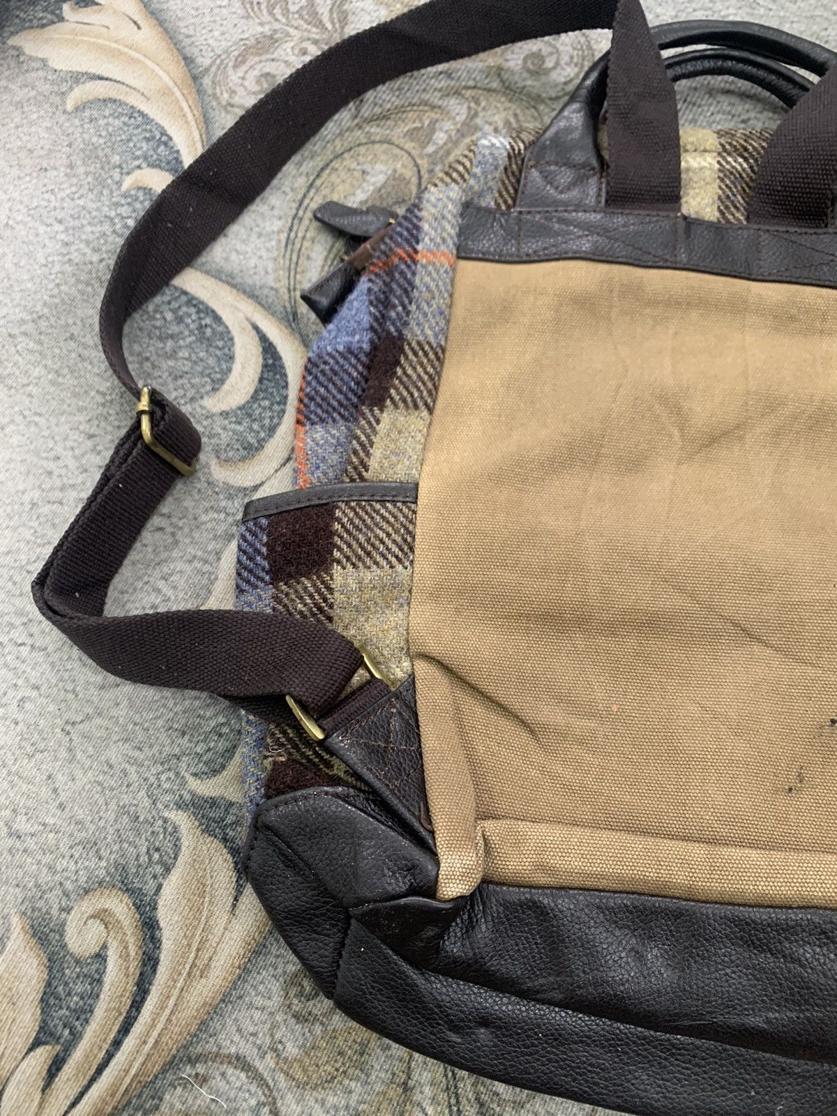 Harris Tweed British Green Harris Tweed Mini Backpack 2 in 1 Style Size ONE SIZE - 8 Thumbnail