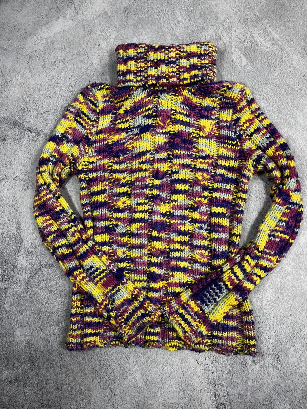 Vintage Vintage Y2K striped streetwear long turtleneck sweater M Size M / US 6-8 / IT 42-44 - 5 Thumbnail