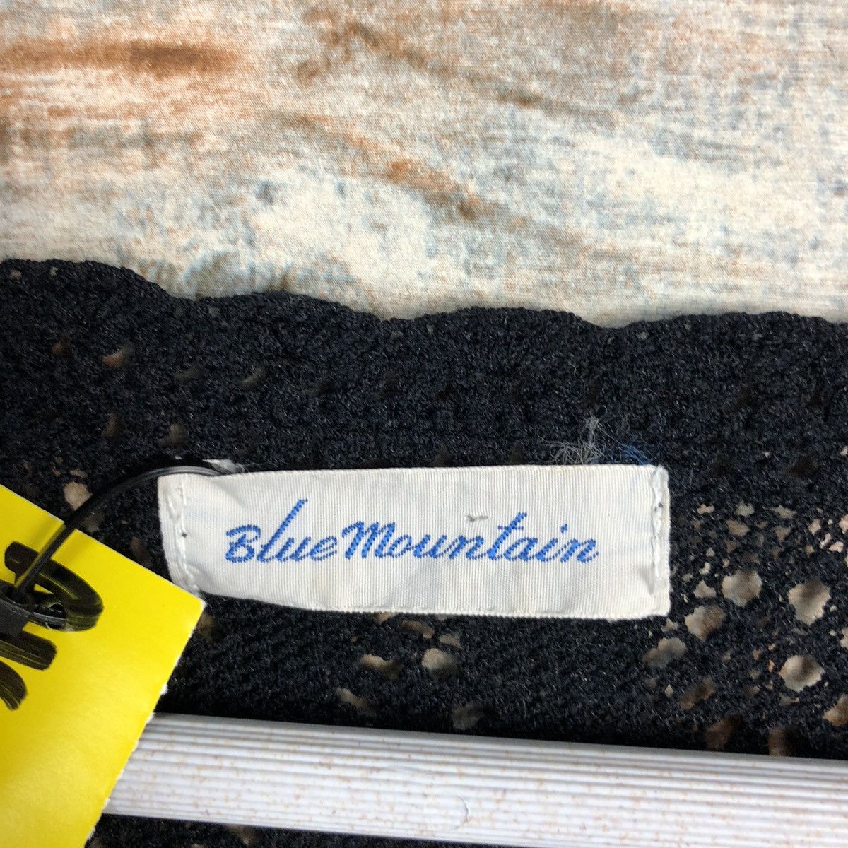 Homespun Knitwear × Japanese Brand Blue Mountain Black crochet meshnet Cardigan Knitwear #A1644 Size L / US 10 / IT 46 - 11 Thumbnail