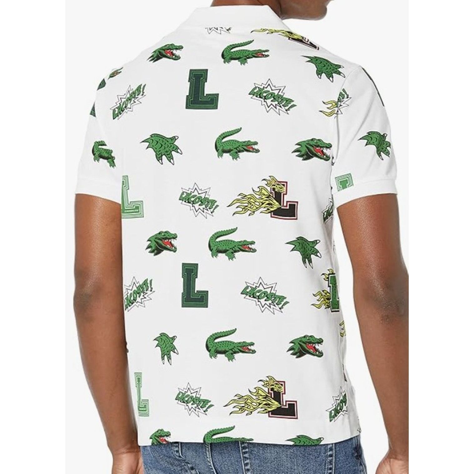 Lacoste Lacoste Men's Regular Fit Crocodile Print Polo Blanc 2XL Size US XXL / EU 58 / 5 - 3 Thumbnail