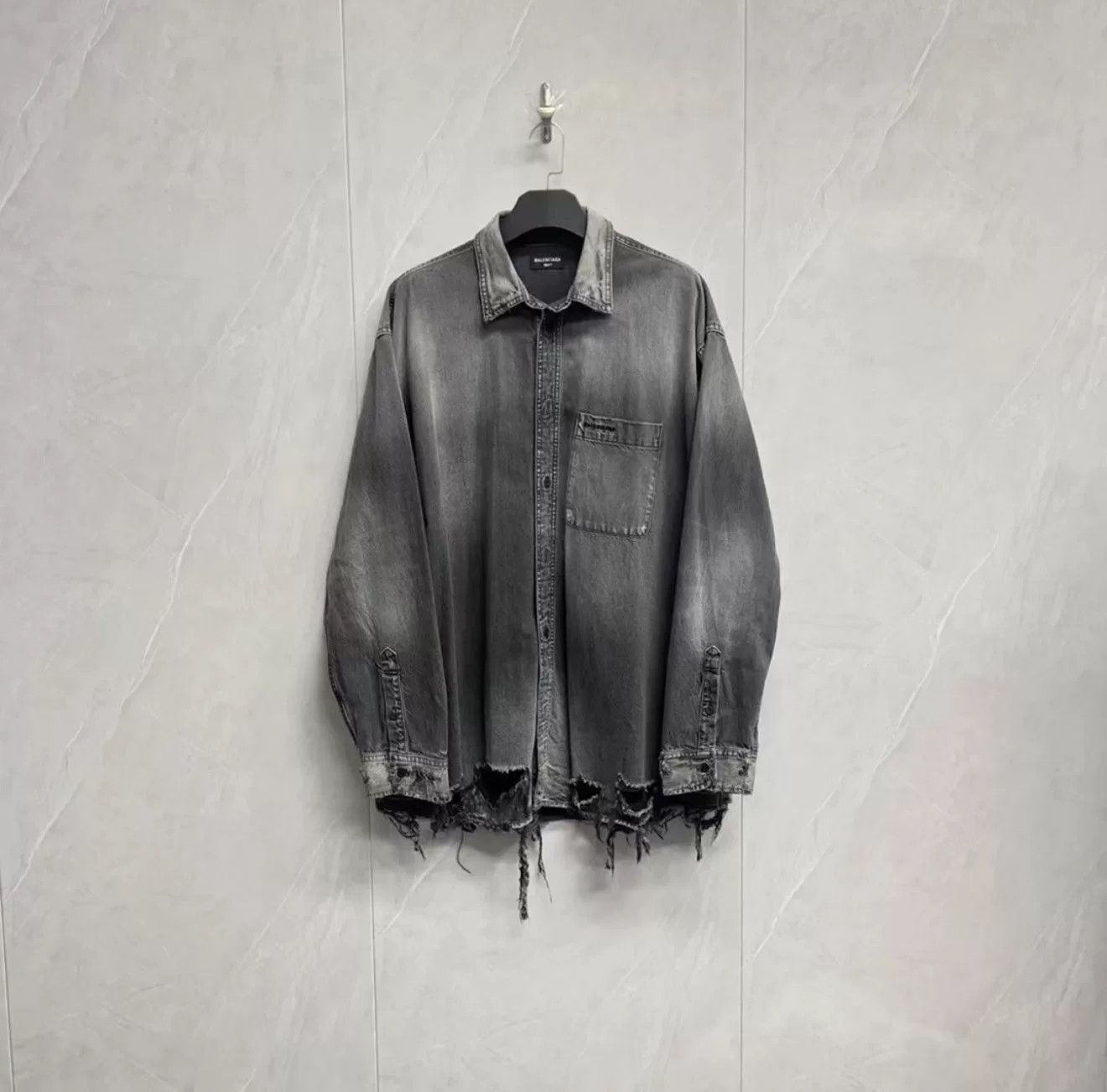 Balenciaga Balenciaga Embroidered Logo Denim Jacket Size US M / EU 48-50 / 2 - 1 Thumbnail