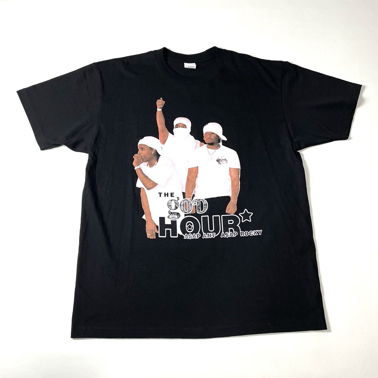 image of Asap Ant & Asap Rocky “The God Hour” Promo Rap Tee in Black, Men's (Size 2XL)