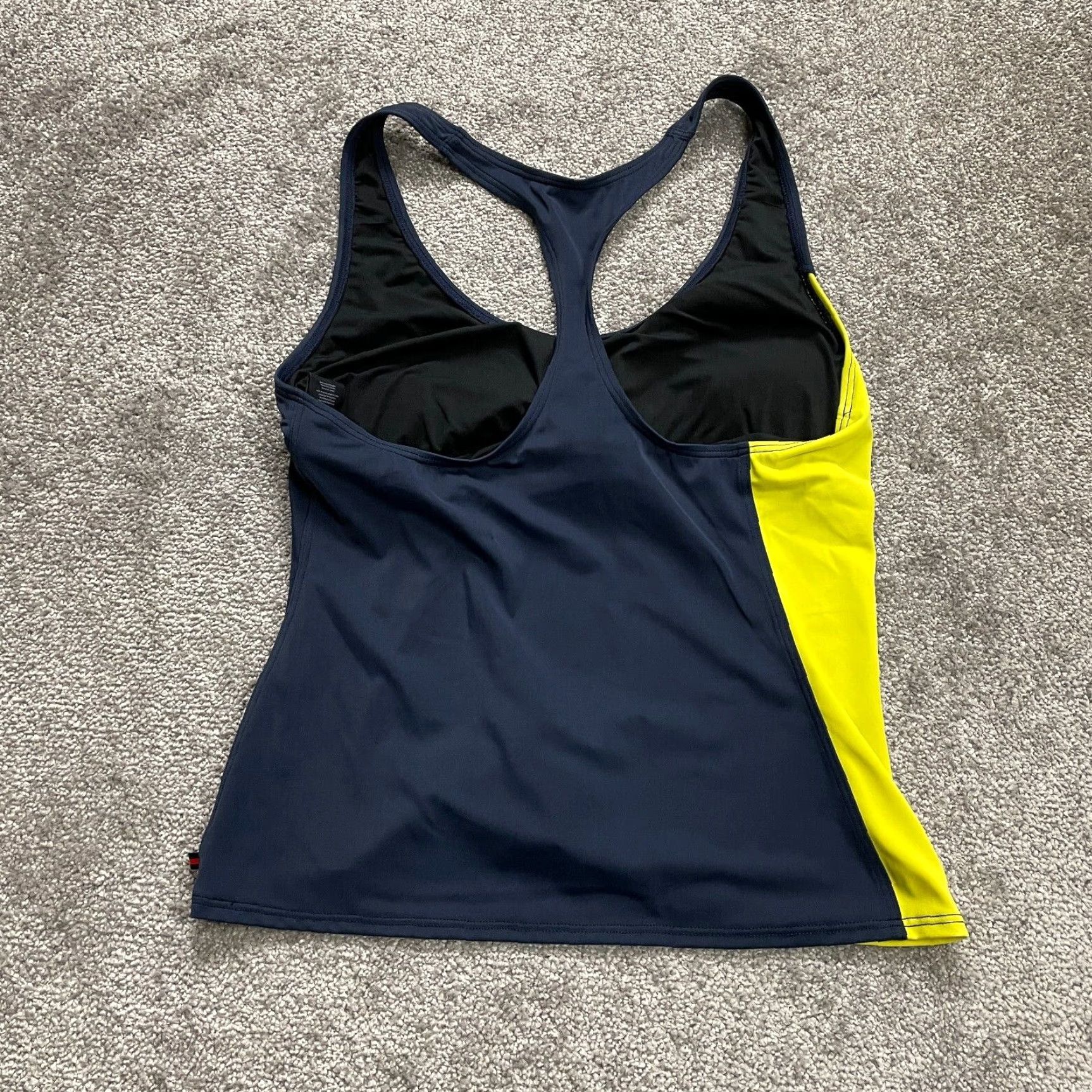 Tommy Hilfiger Tommy Hilfiger Women's Tankini Swimwear L Blue Yellow Racerback Beach Summer Size ONE SIZE - 2 Thumbnail