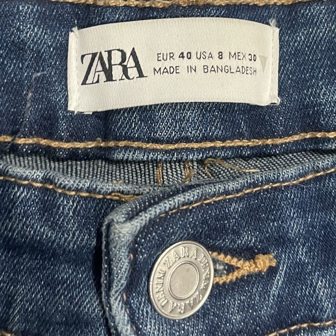 Zara Mid High Rise Slim Fit Denim Jeans Classic Indigo Streetwear Size 30" / US 8 / IT 44 - 3 Thumbnail