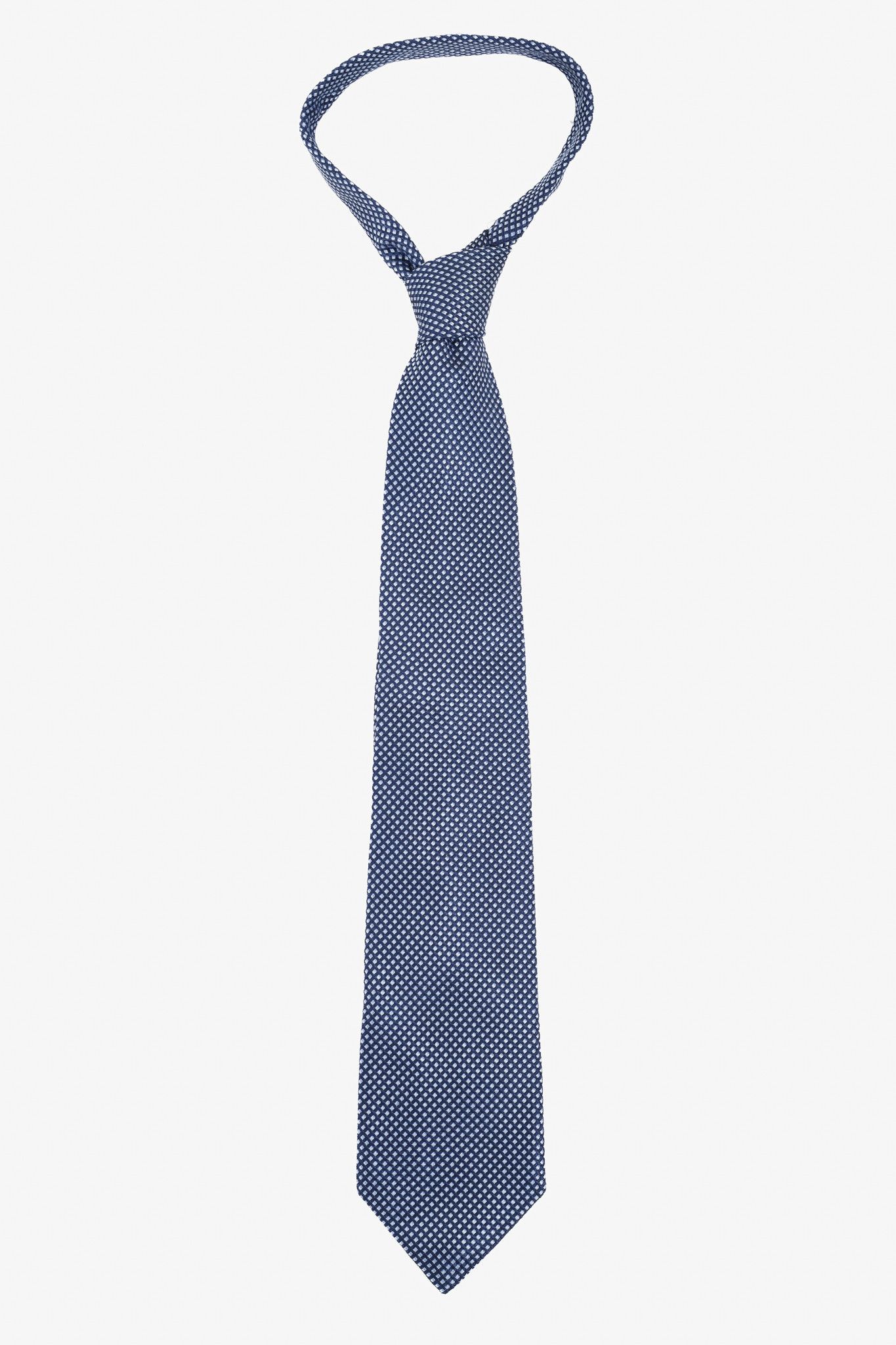 Giorgio Armani Giorgio Armani Blue Two-Tone Jacquard Micro-Pattern Silk Tie Size ONE SIZE - 2 Thumbnail
