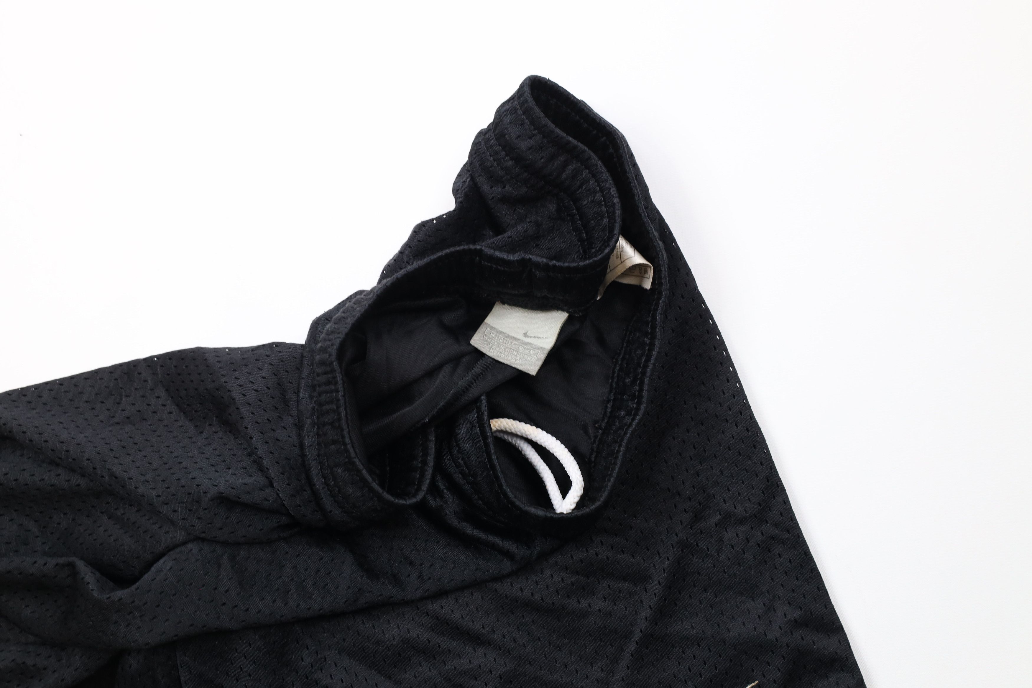 Nike × Vintage Vintage 90s Nike Mini Swoosh Above Knee Mesh Shorts Black Size US 34 / EU 50 - 6 Thumbnail