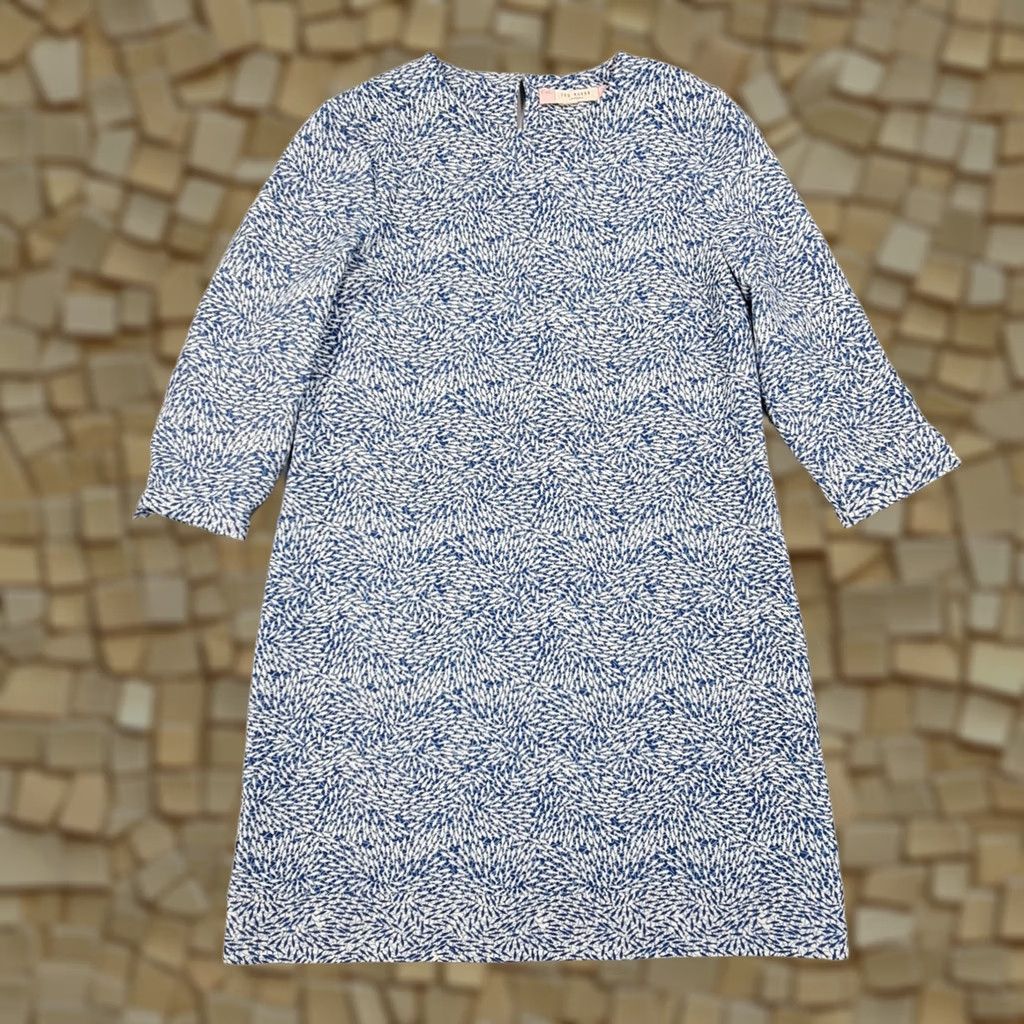 Ted Baker VINTAGE TED BAKER Dress Blue Short Womens Small Fish Print Casual Size 28" / US 6 / IT 42 - 1 Thumbnail