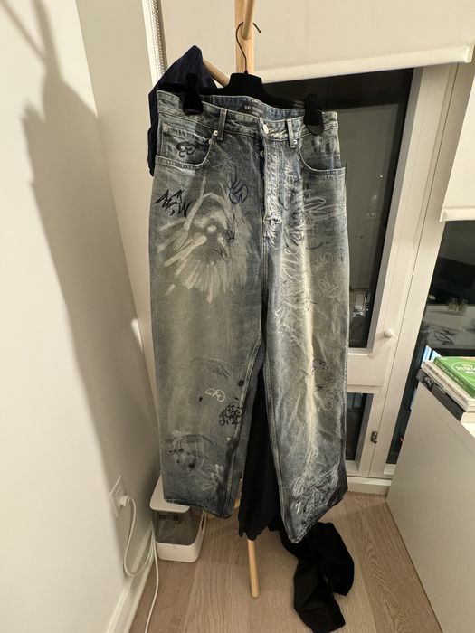 Balenciaga BALENCIAGA GRAFFITI BAGGY PANTS | Grailed