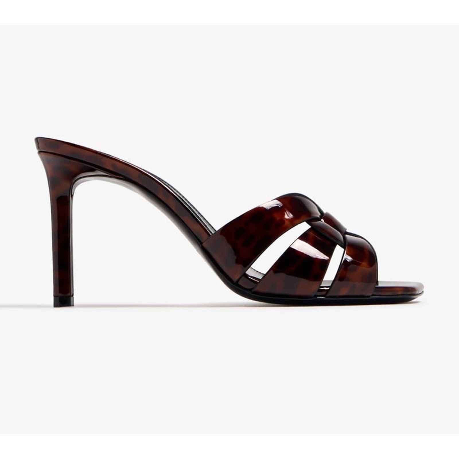 Yves Saint Laurent Saint Laurent Tribute 85 Mule Sandal Black Brown Size US 8 / IT 38 - 3 Thumbnail