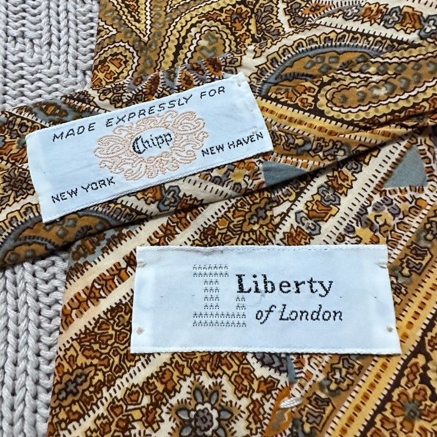 Liberty London Vintage Liberty of London brown paisley silk tie Size ONE SIZE - 3 Thumbnail