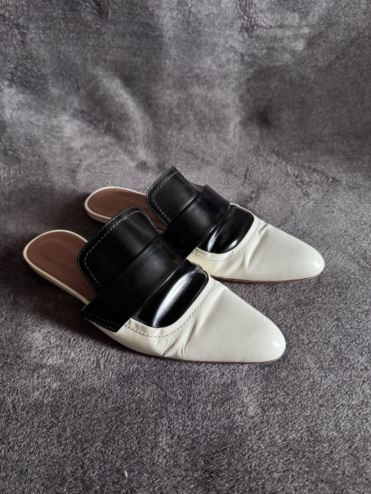 Marni Marni mules leather white and black vintage Size US 9 / IT 39 - 3 Thumbnail