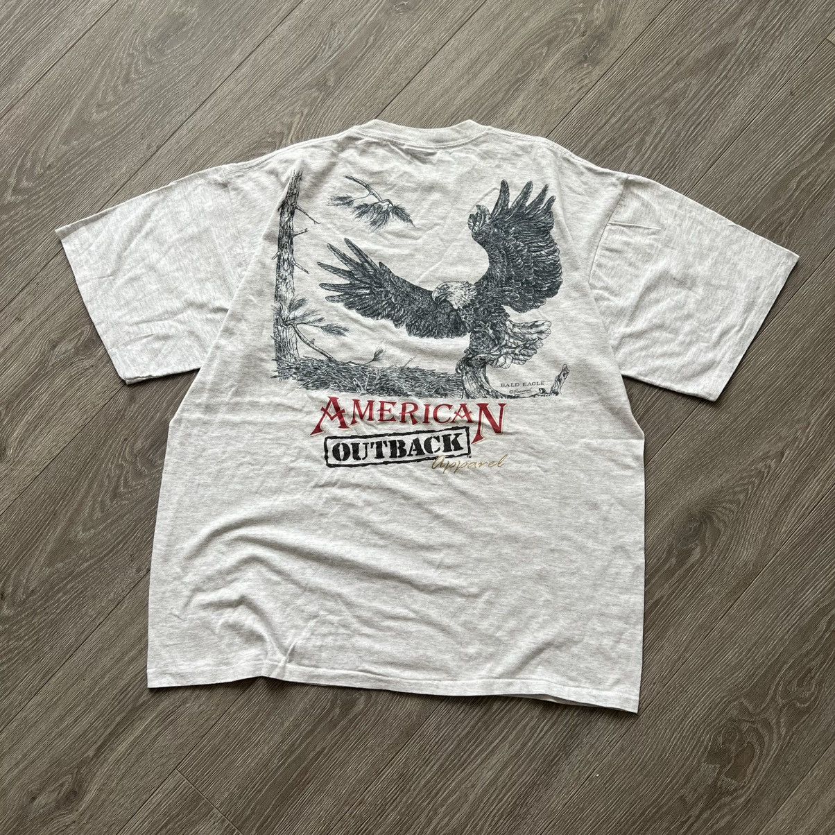 Vintage Vintage 💥 American Outback Eagle Single Stitch Tee T-Shirt Size US XL / EU 56 / 4 - 1 Thumbnail