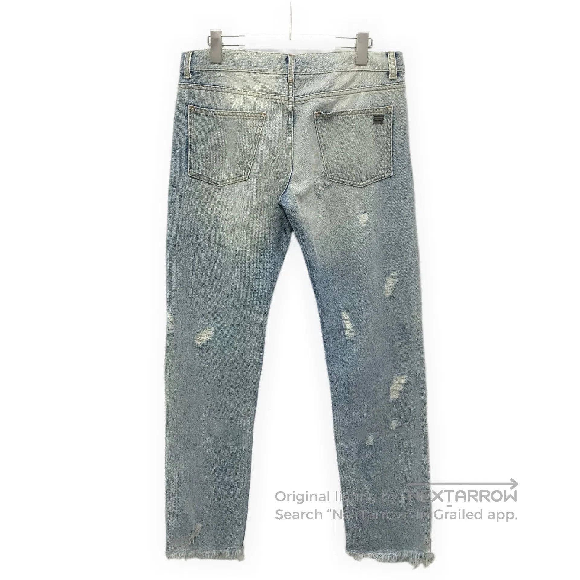 Palm Angels Palm Angels Light Blue Washed Hole Ripped Distressed Desig Size US 32 / EU 48 - 2 Thumbnail