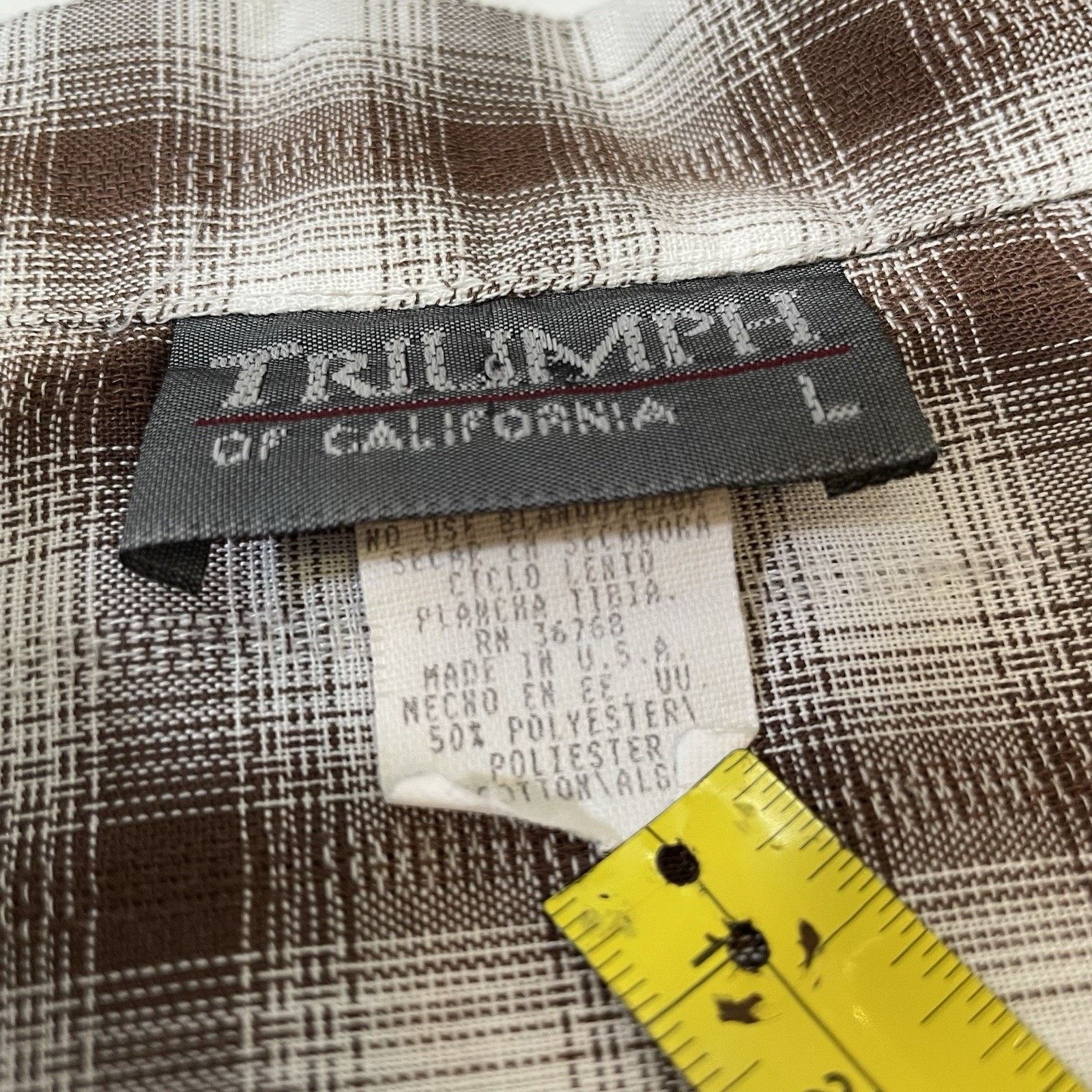 Trafalgar VTG 70s Triumph of California Shirt Mens L Brown Checks Camp Size US L / EU 52-54 / 3 - 4 Thumbnail
