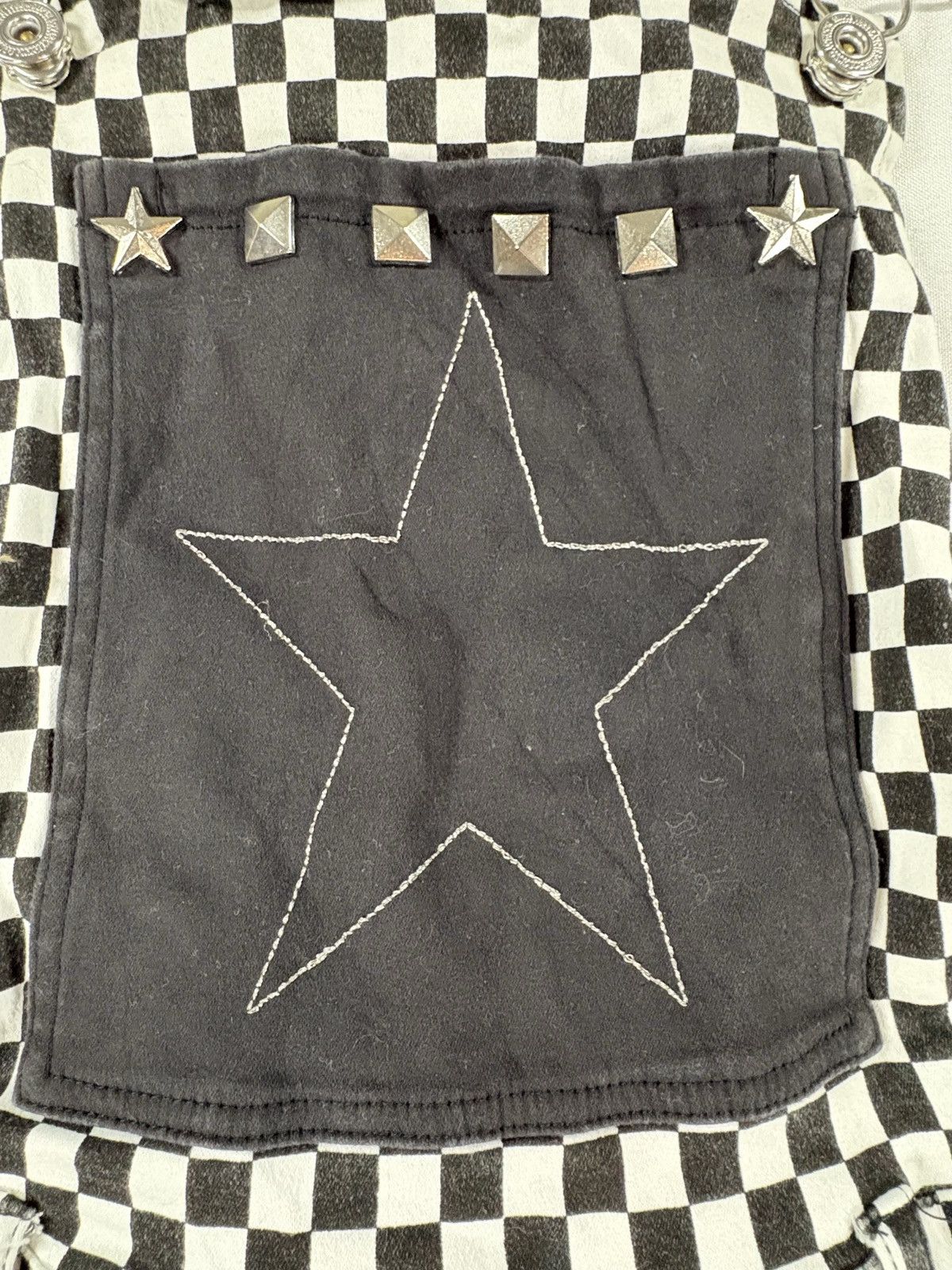 Other Lover’s Rock Checkerboard Studded Overalls Pants Size 24" / US 00 / IT 34 - 7 Thumbnail