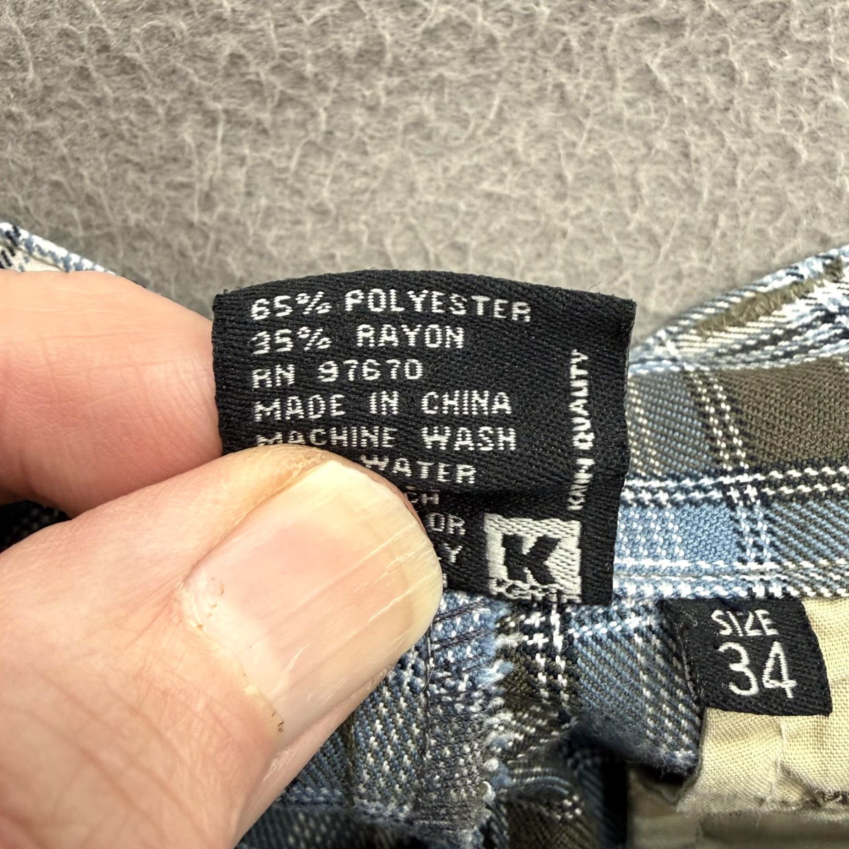 Katin Katin Shorts Mens 34 Blue Plaid Chino Polyester Rayon Casual Pockets Summer Size US 34 / EU 50 - 4 Thumbnail
