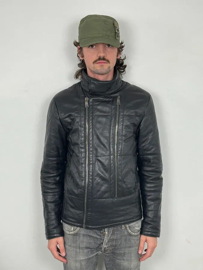 Dirk Bikkembergs 2010s Dirk Bikkembergs Black Ninja Quilted Leather Jacket Size US S / EU 44-46 / 1 - 2 Thumbnail