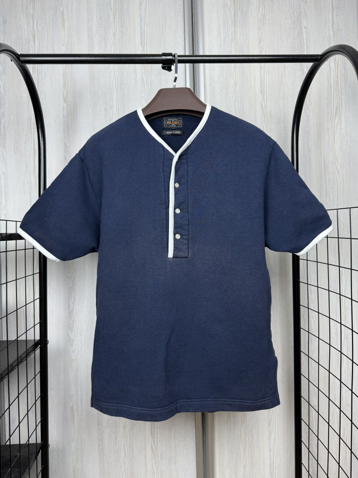 Beams Japan Beams made in Japan blue terry Henley faded tee shirt Size US M / EU 48-50 / 2 - 1 Thumbnail