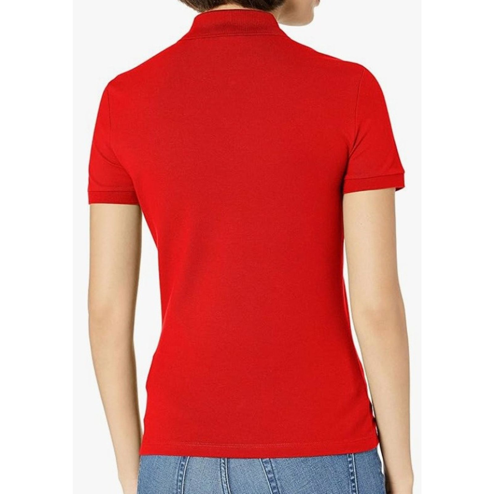 Lacoste Lacoste Women's Slim Fit Stretch Mini Pique Polo Shirt Red 6 Size M / US 6-8 / IT 42-44 - 3 Thumbnail