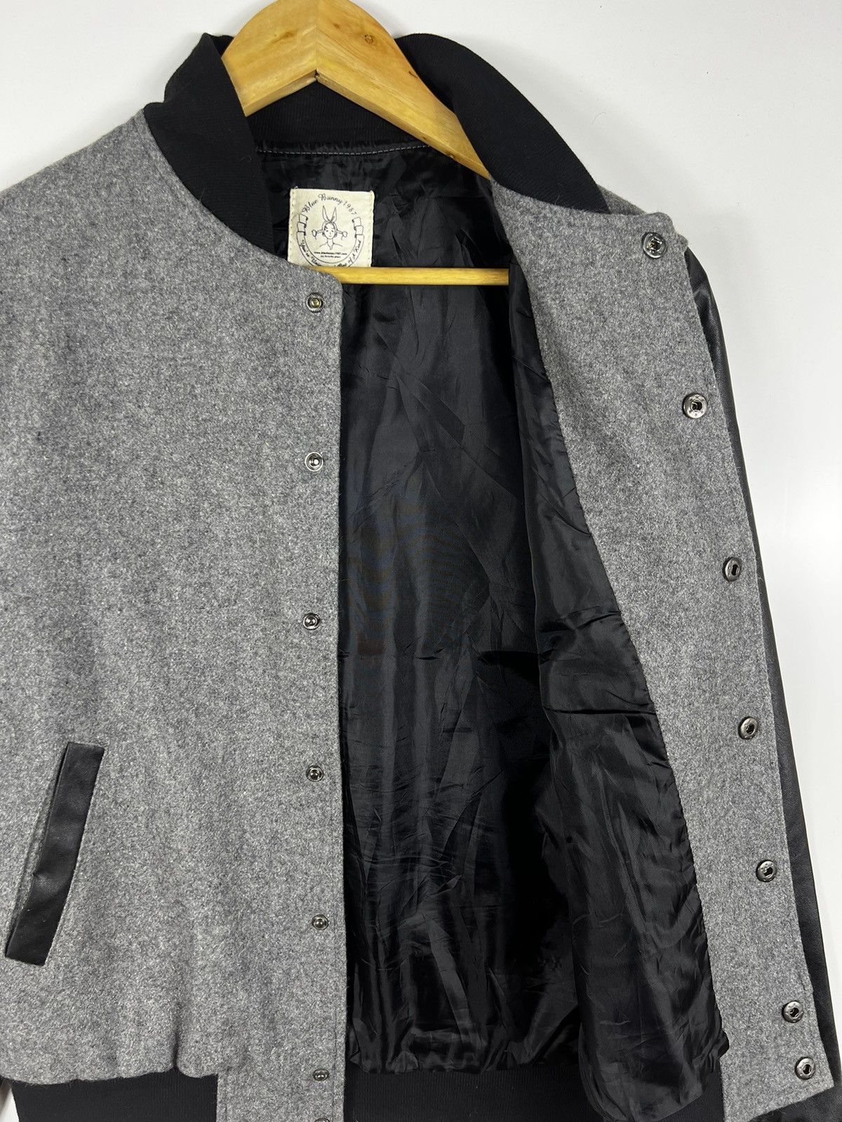 Japanese Brand 🔥 BLUE BANNY Diet Butcher Slim Skin leather varsity jacket Size S / US 4 / IT 40 - 7 Thumbnail