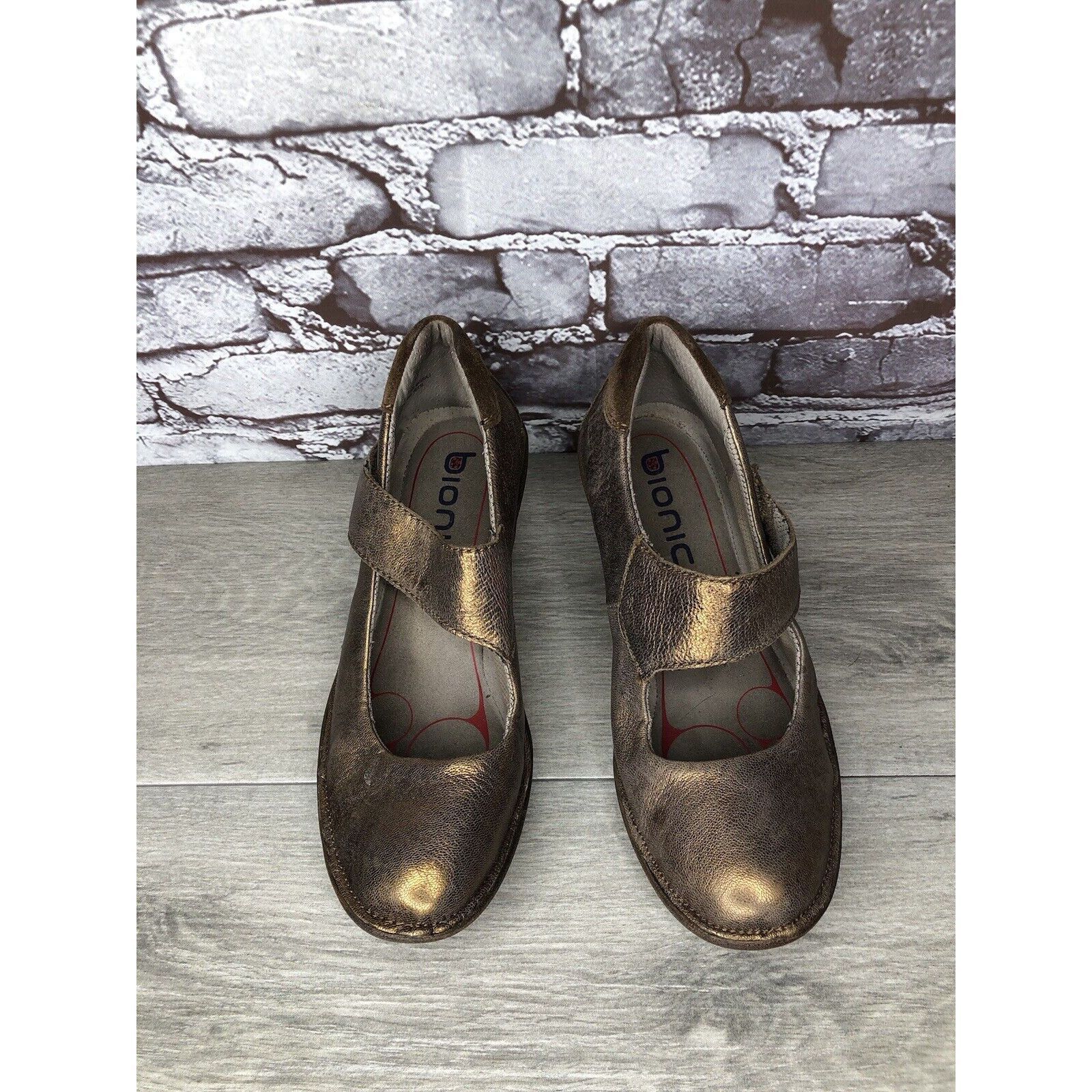 Other Bionica Bronze Leather Shimmer Mary Jane Strap Wedge Shoes W Size US 7.5 / IT 37.5 - 12 Thumbnail