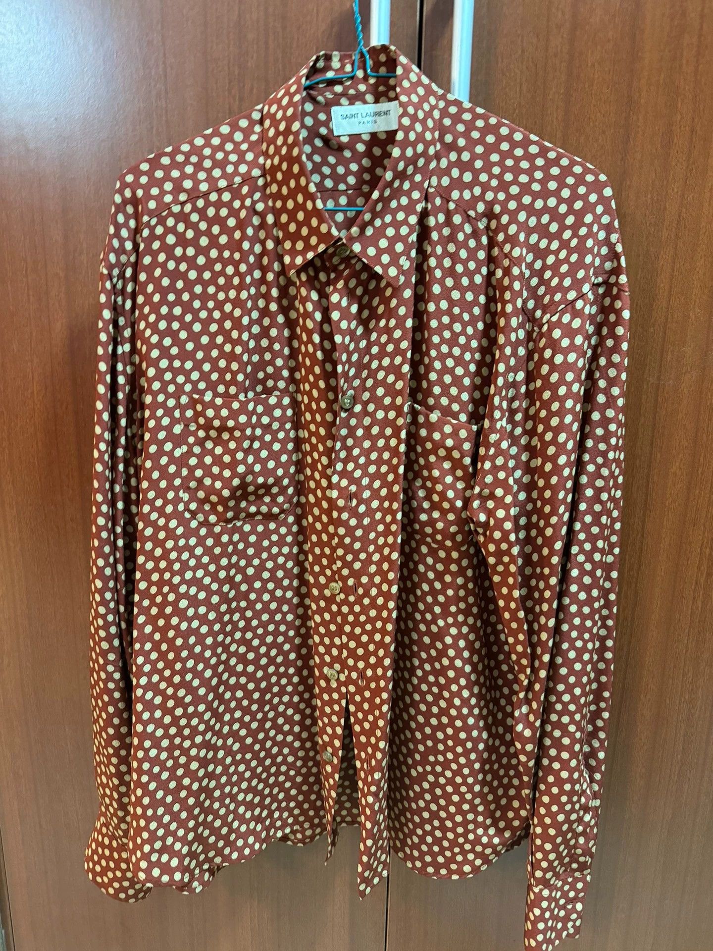 Saint Laurent Paris Saint Laurent Paris Mulberry silk polka dot shirt Size US S / EU 44-46 / 1 - 1 Thumbnail