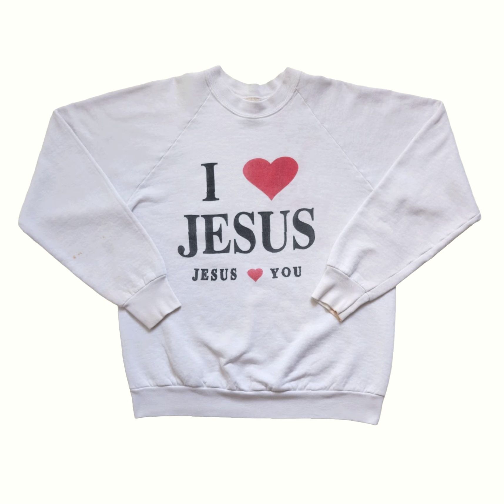 Fruit Of The Loom VINTAGE Fruit of the Loom I LOVE JESUS White Crewneck Sweatshirt Sweatshirt SZ L Mens 90s USA Made Crew Neck Jesus White Size US L / EU 52-54 / 3 - 2 Thumbnail