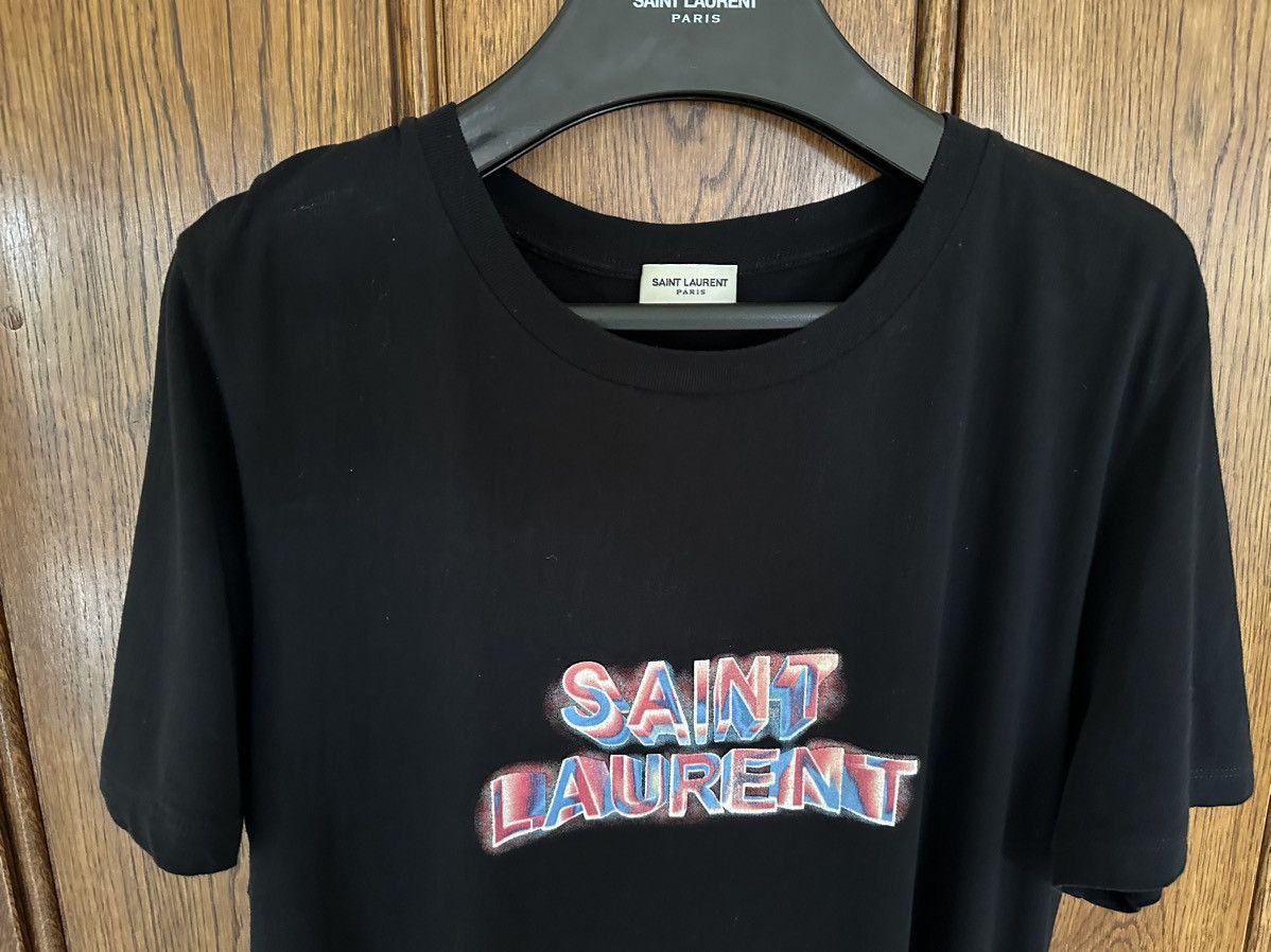 Saint Laurent Paris Saint Laurent neon logo black t shirt Size US S / EU 44-46 / 1 - 9 Thumbnail