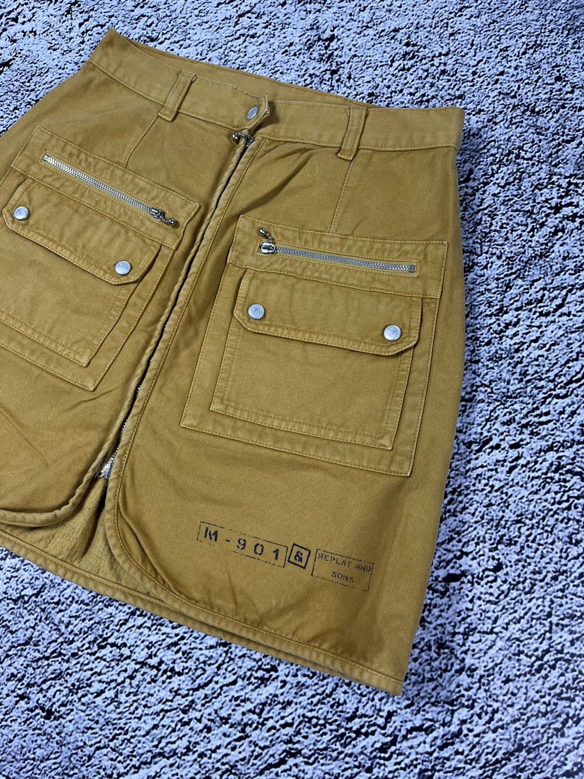 Replay Vintage Y2K faded Replay corduroy zip cargo mini skirt 00s Size 27" / US 4 / IT 40 - 3 Thumbnail