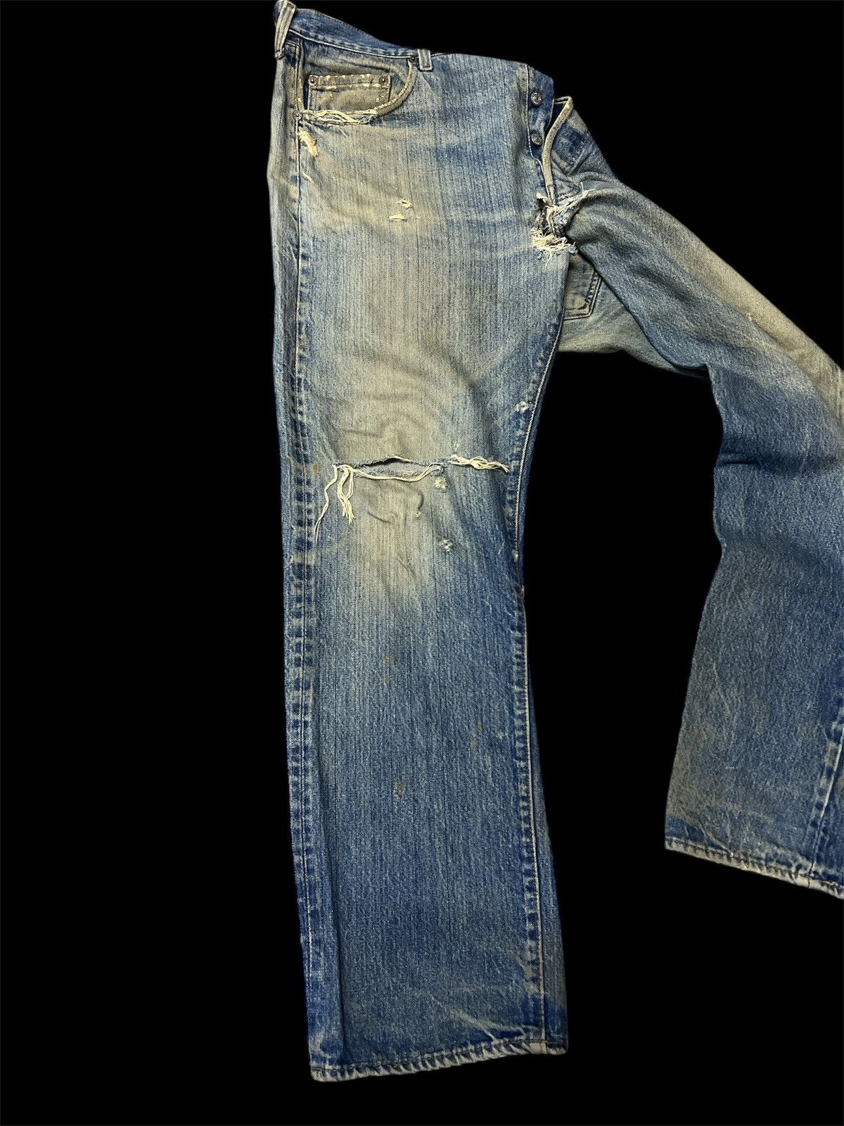 Levi's Vintage Clothing VINTAGE 501 REDLINE (RINDEM) RIPPED DISTRESSED DENIM PANT Size US 38 / EU 54 - 6 Thumbnail