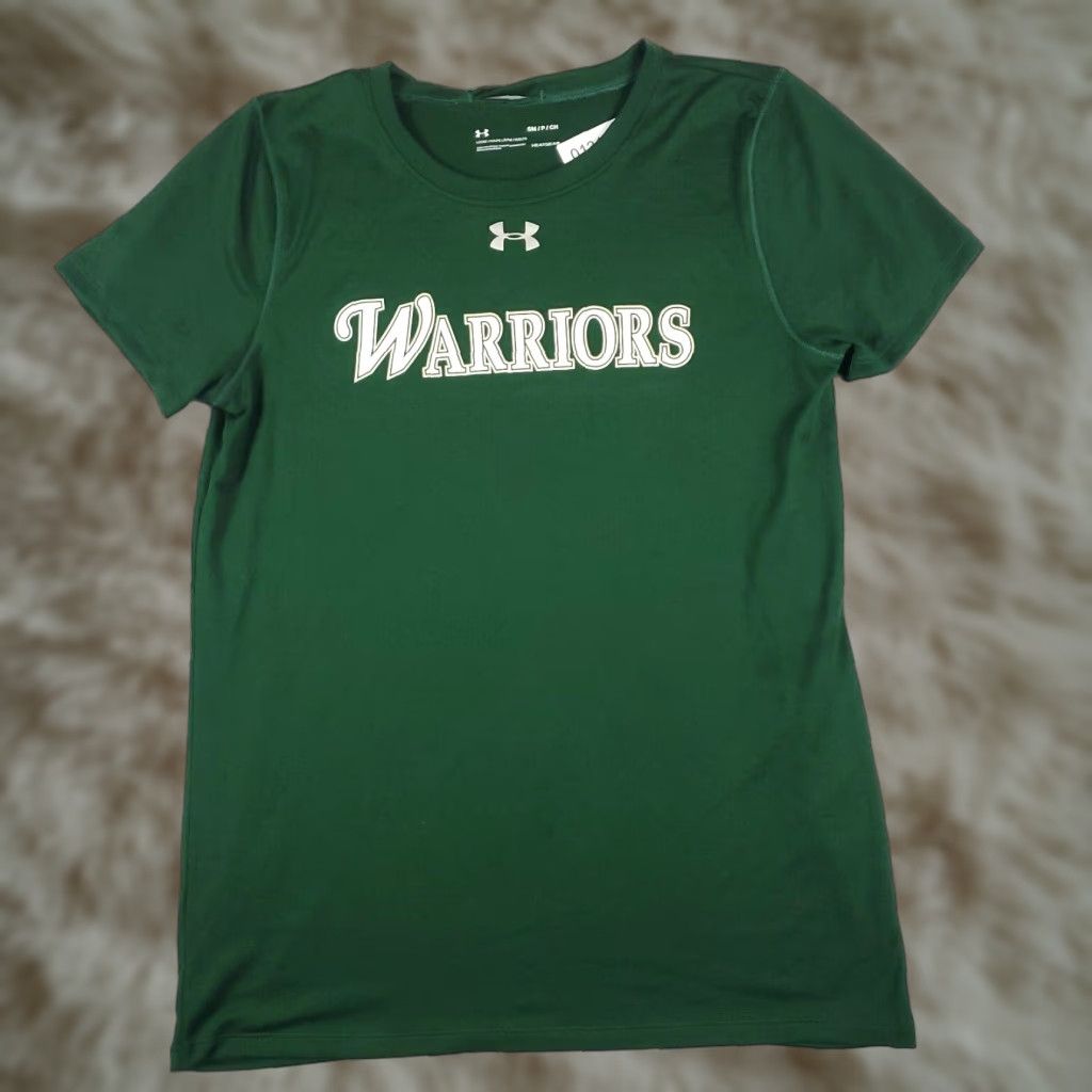 Under Armour Under Armour Warriors HeatGear T-Shirt Short Sleeve Shirt Small Green Unisex Adults Regular Crew Neck Breathable Logo Activewear Modern 90s Sports Size US S / EU 44-46 / 1 - 1 Thumbnail