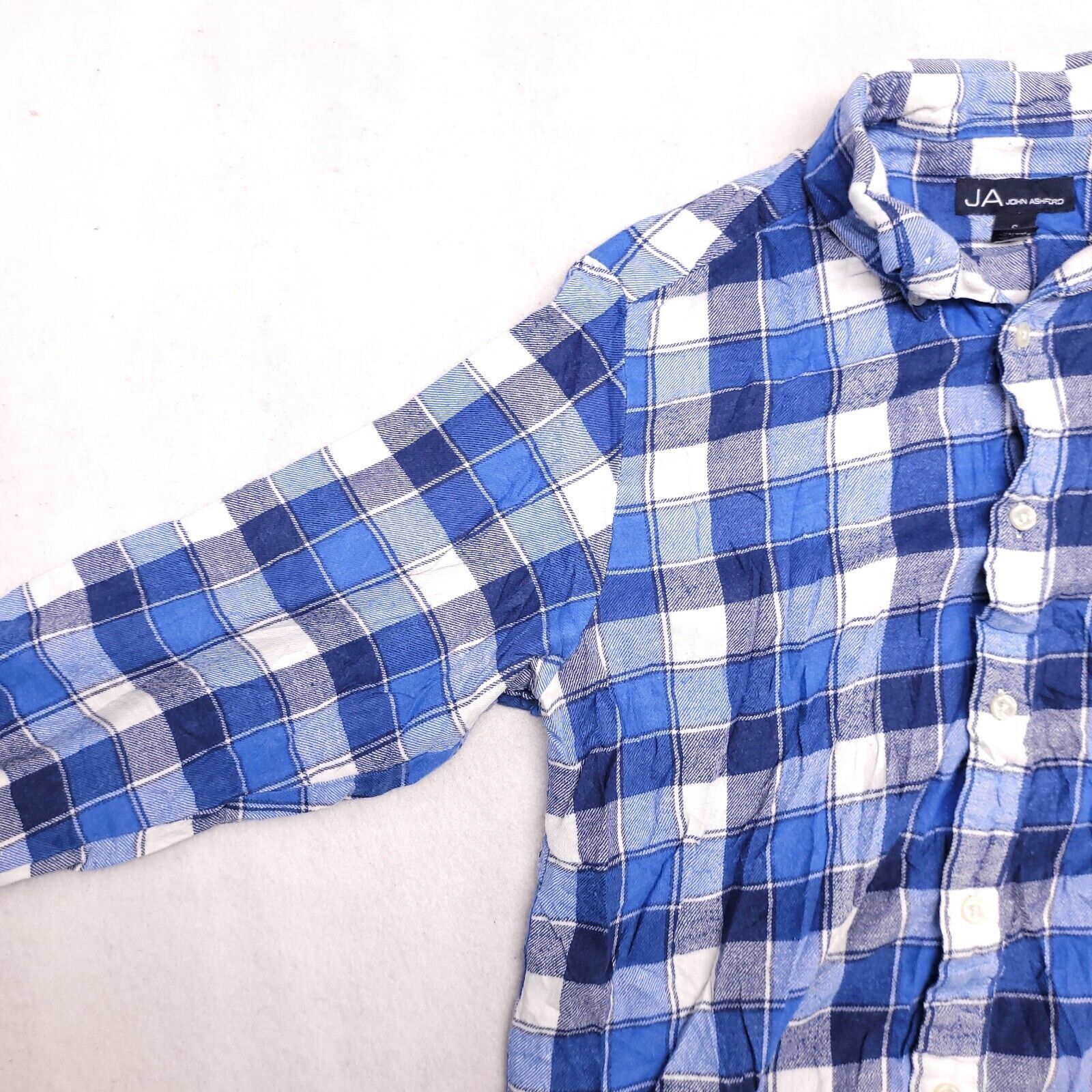 John Ashford John Ashford Gingham Flannel Shirt Mens Size S Blue White Size US S / EU 44-46 / 1 - 4 Thumbnail