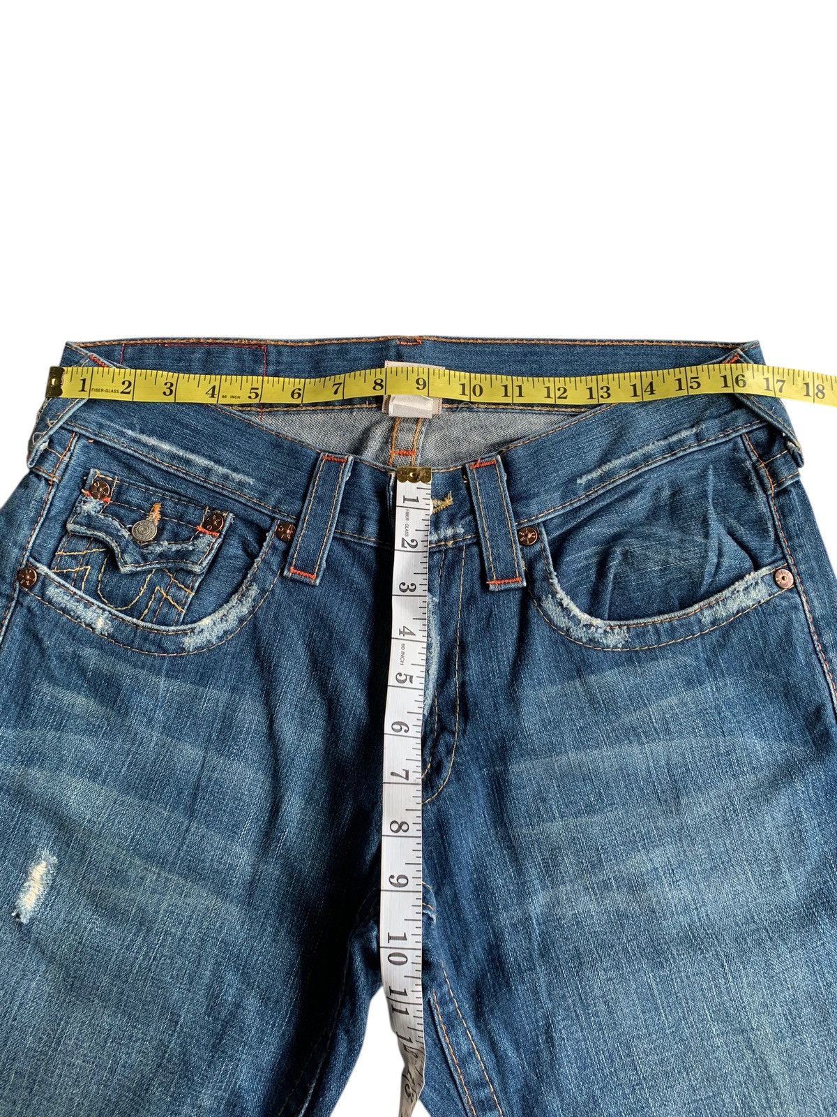 Japanese Brand FLARE 💥 TRUE RELIGION MADE IN USA PUNK STYLE DENIM JEANS Size US 34 / EU 50 - 19 Thumbnail