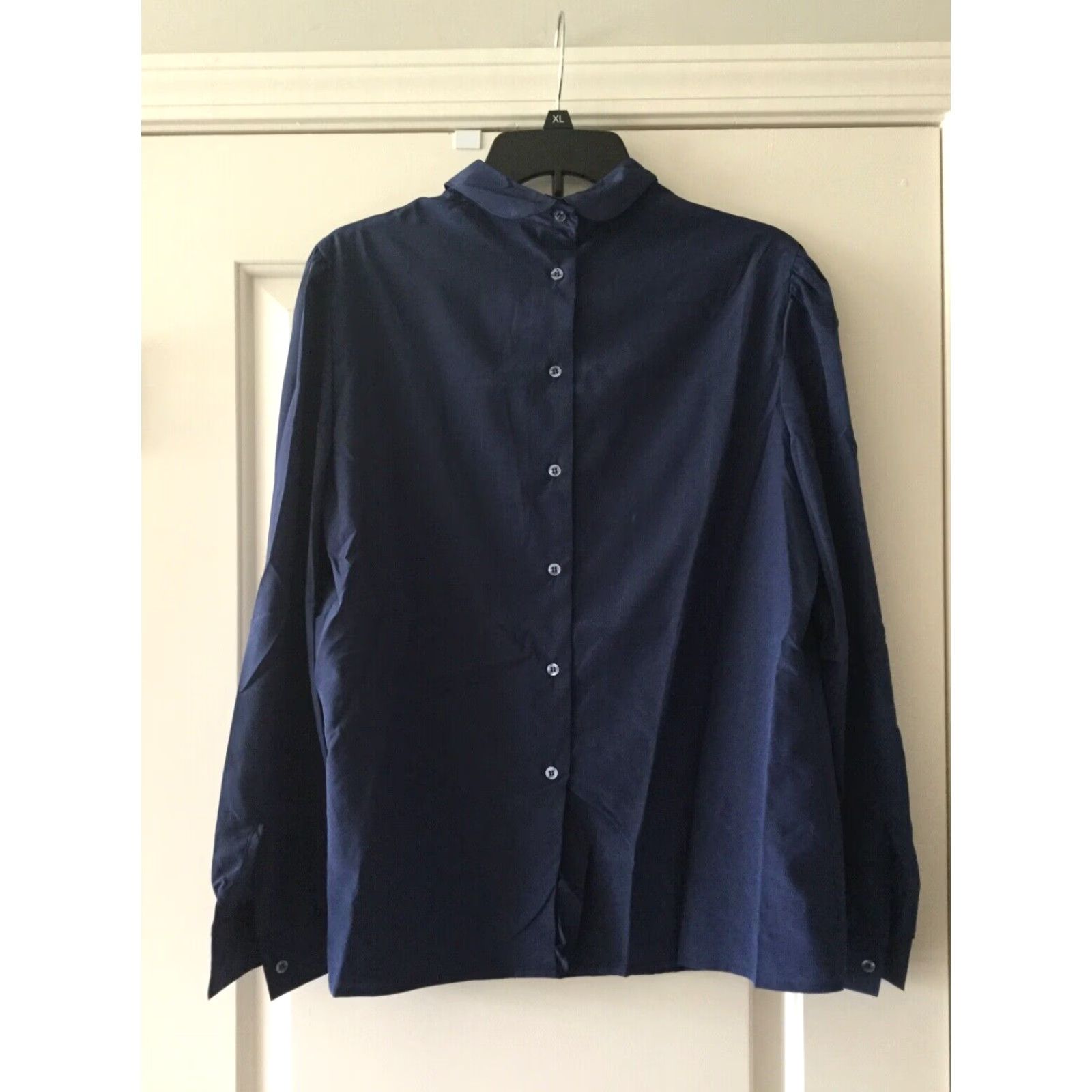 Vintage PRESENT TENSE Womens Vintage Shirt Blouse Size 18 Solid Blue Size XXL / US 16-18 / IT 52-54 - 3 Thumbnail