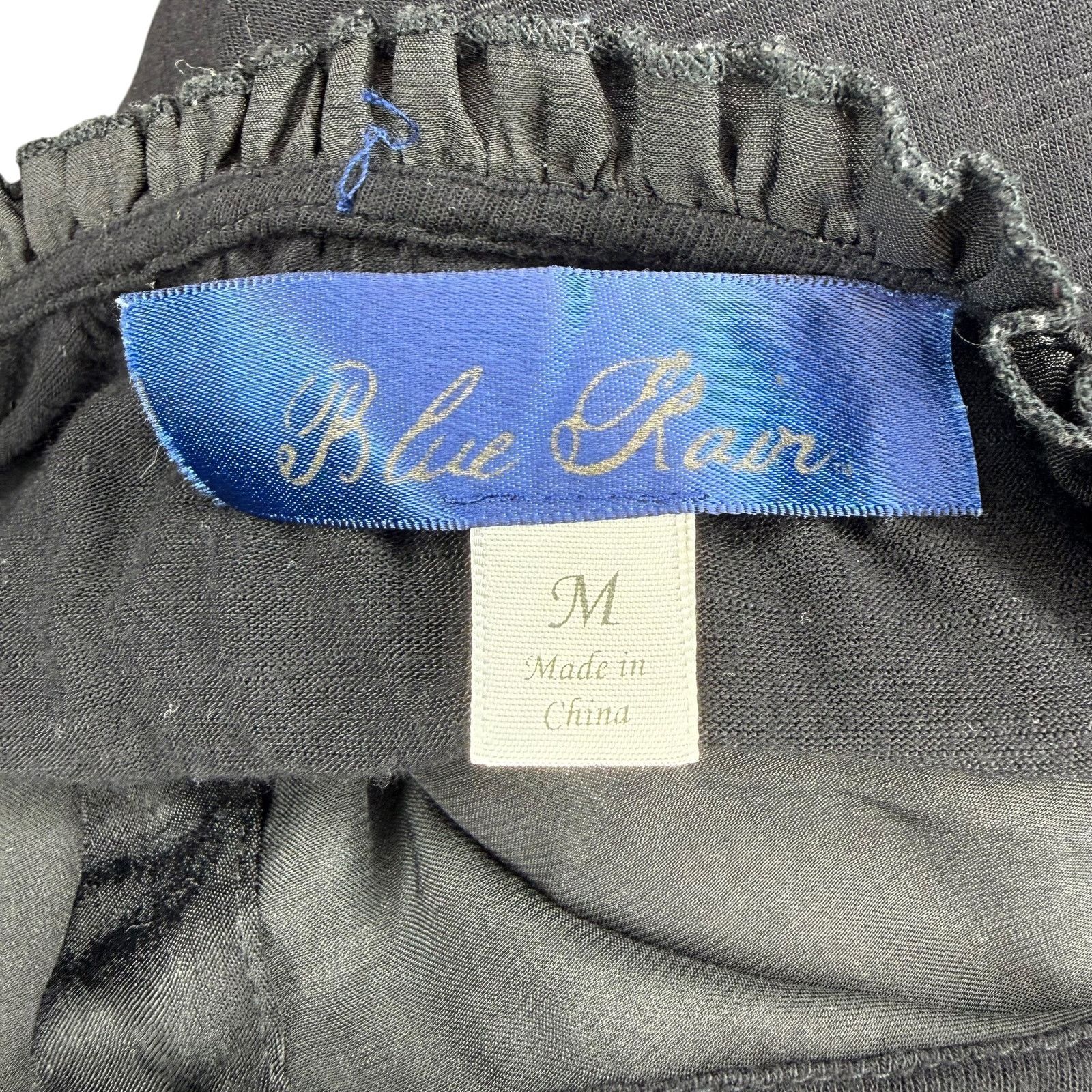 Other Blue Rain Sheer Black Ruffle Neck Blouse Size M Size M / US 6-8 / IT 42-44 - 4 Thumbnail