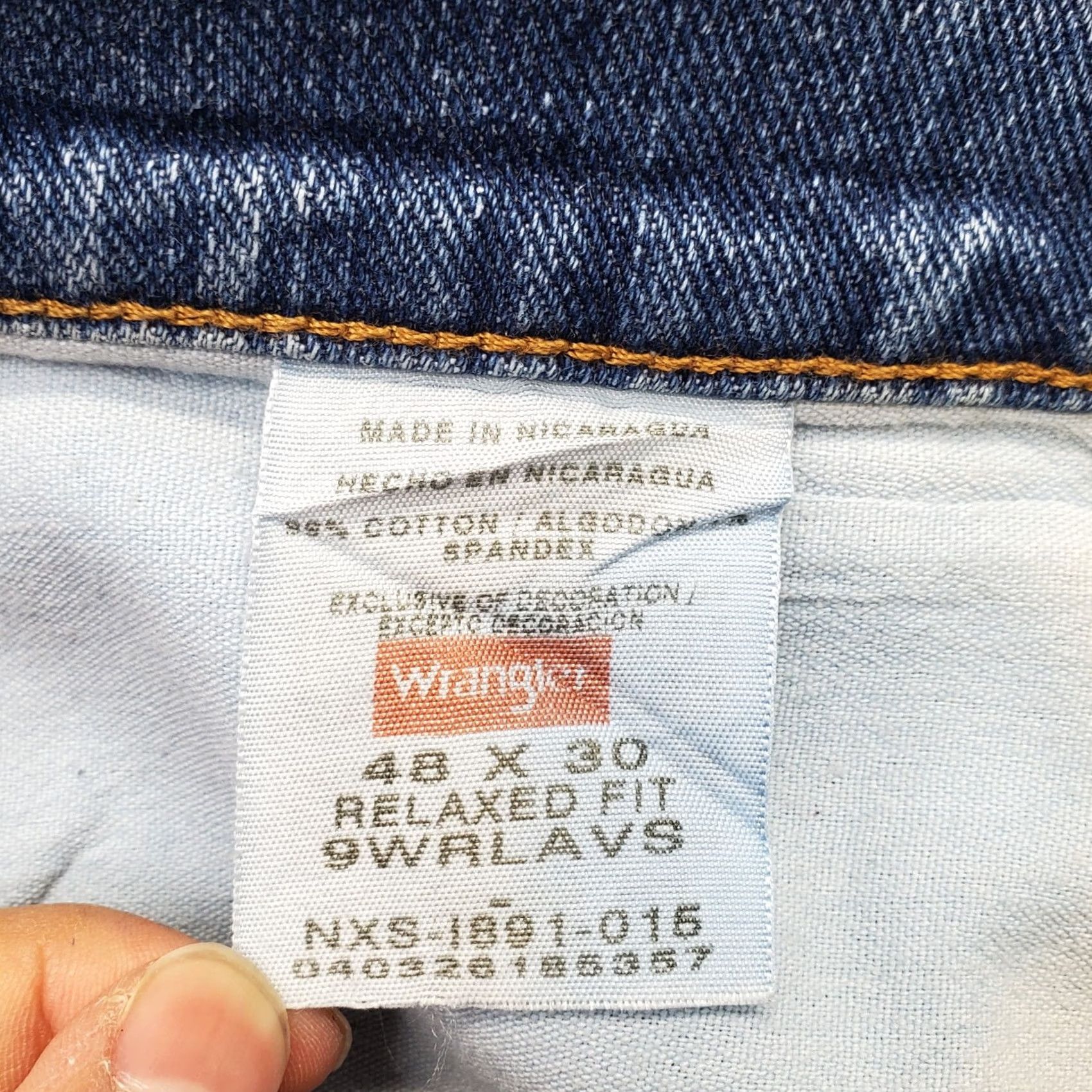 Wrangler VINTAGE Wrangler Straight Leg Jeans Men 48x30 Blue Denim Relaxed Fit Medium Wash Stretch Size US 32 / EU 48 - 7 Thumbnail