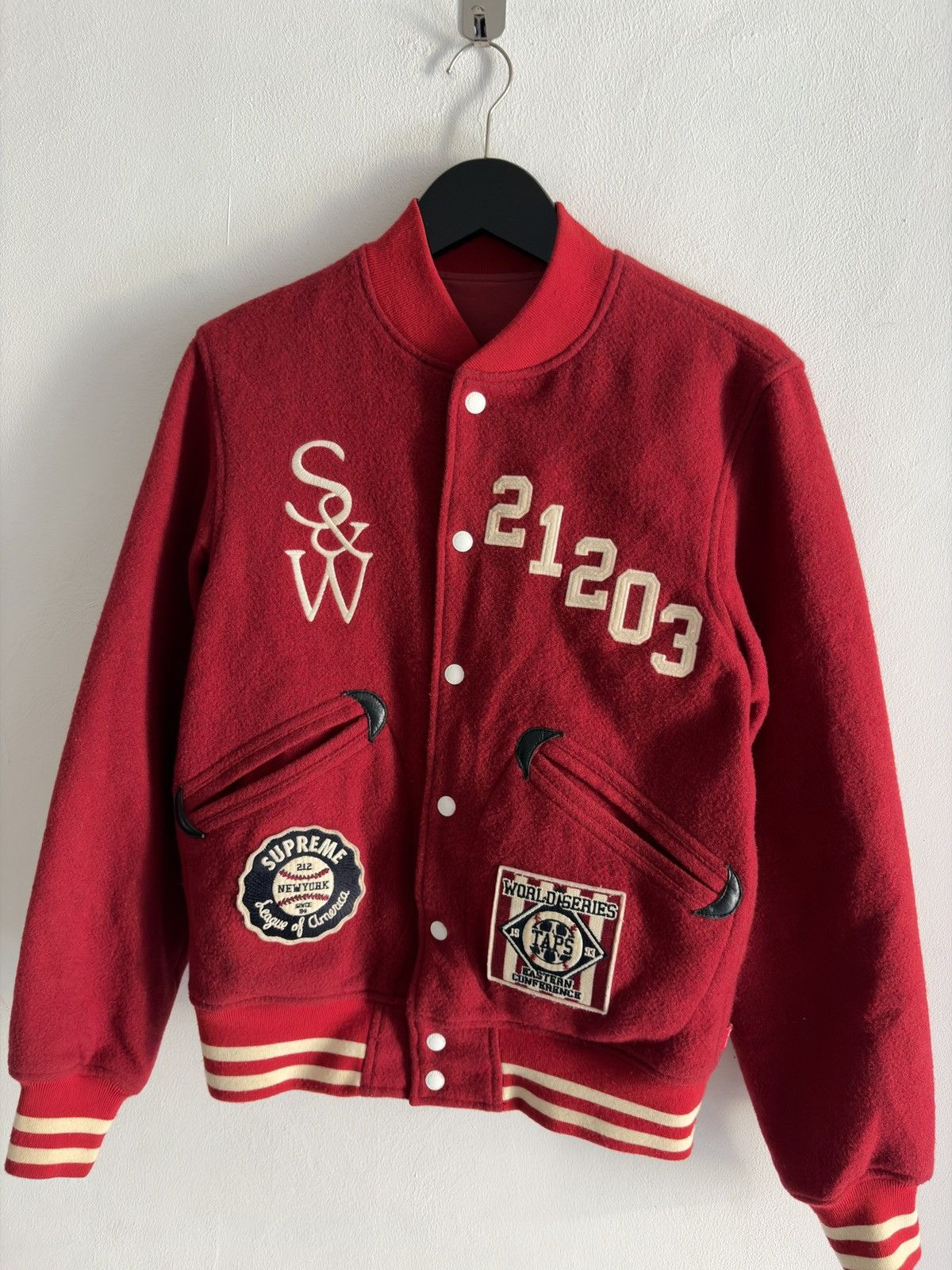 M) 2009 SUPREME X WTAPS REVERSIBLE VARSITY