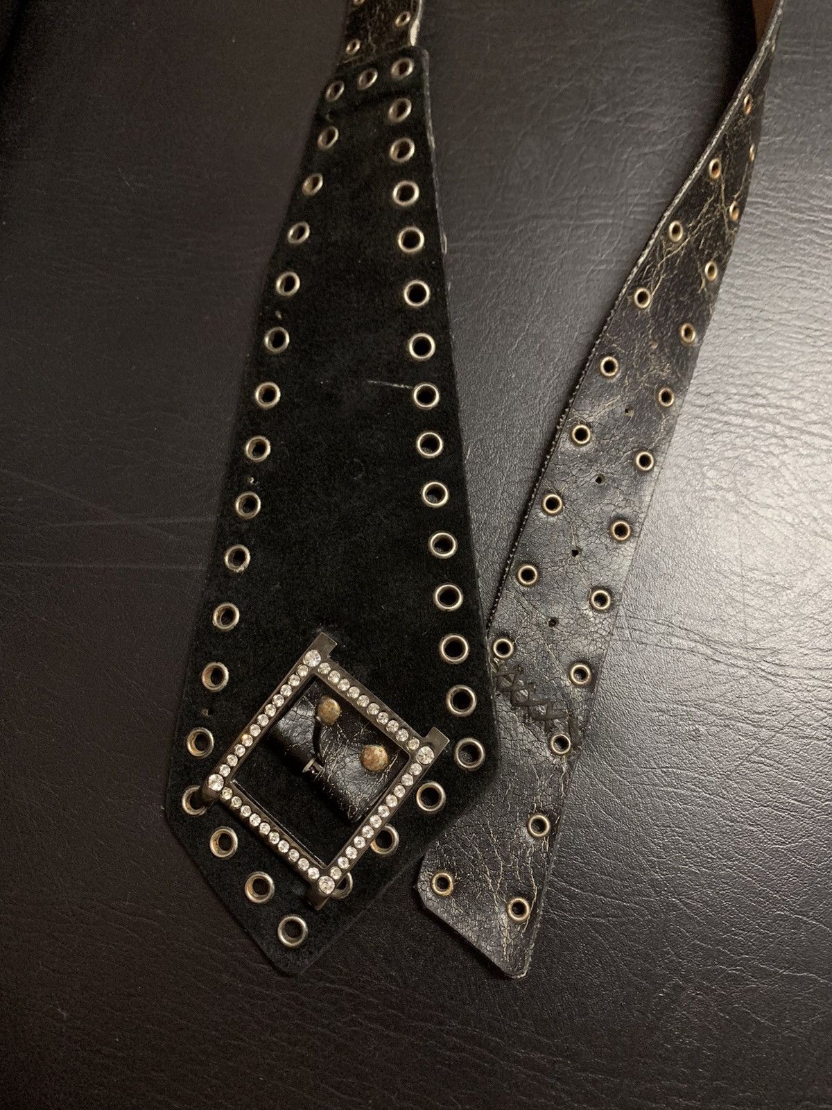 If Six Was Nine Black wide ring leather belt Size ONE SIZE - 2 Thumbnail