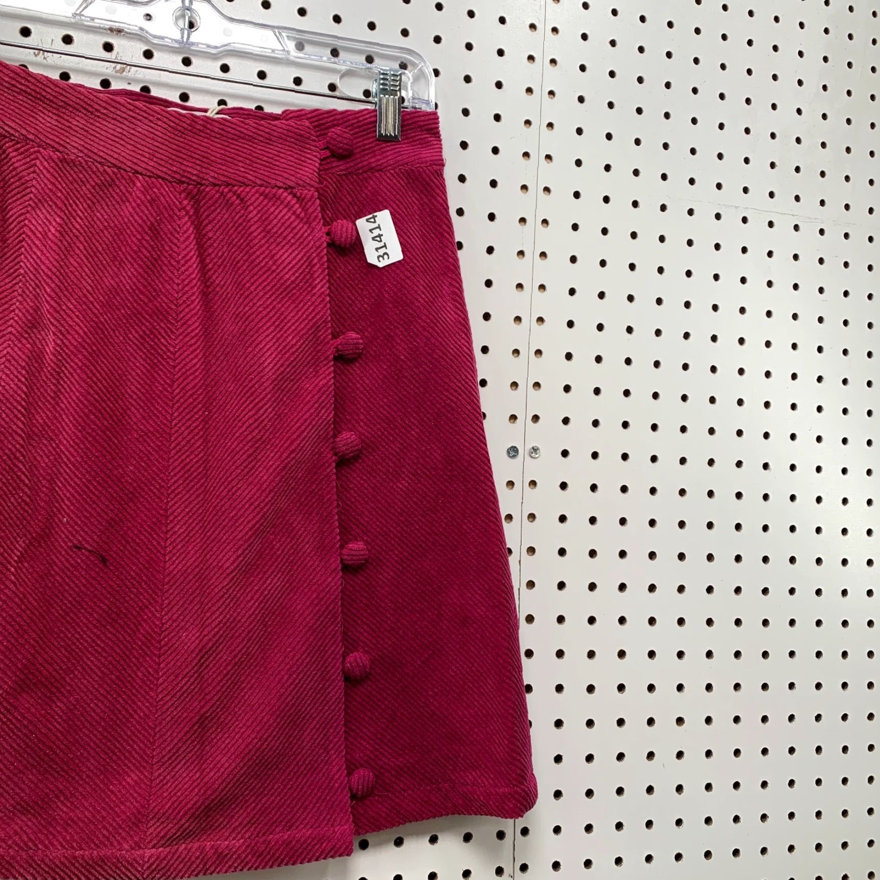 Vintage VINTAGE FRNCH Corduroy Skirt Women's Small Fuchsia Pink Knee-Length A-Line Button 90s Fashion Size 28" / US 6 / IT 42 - 3 Thumbnail