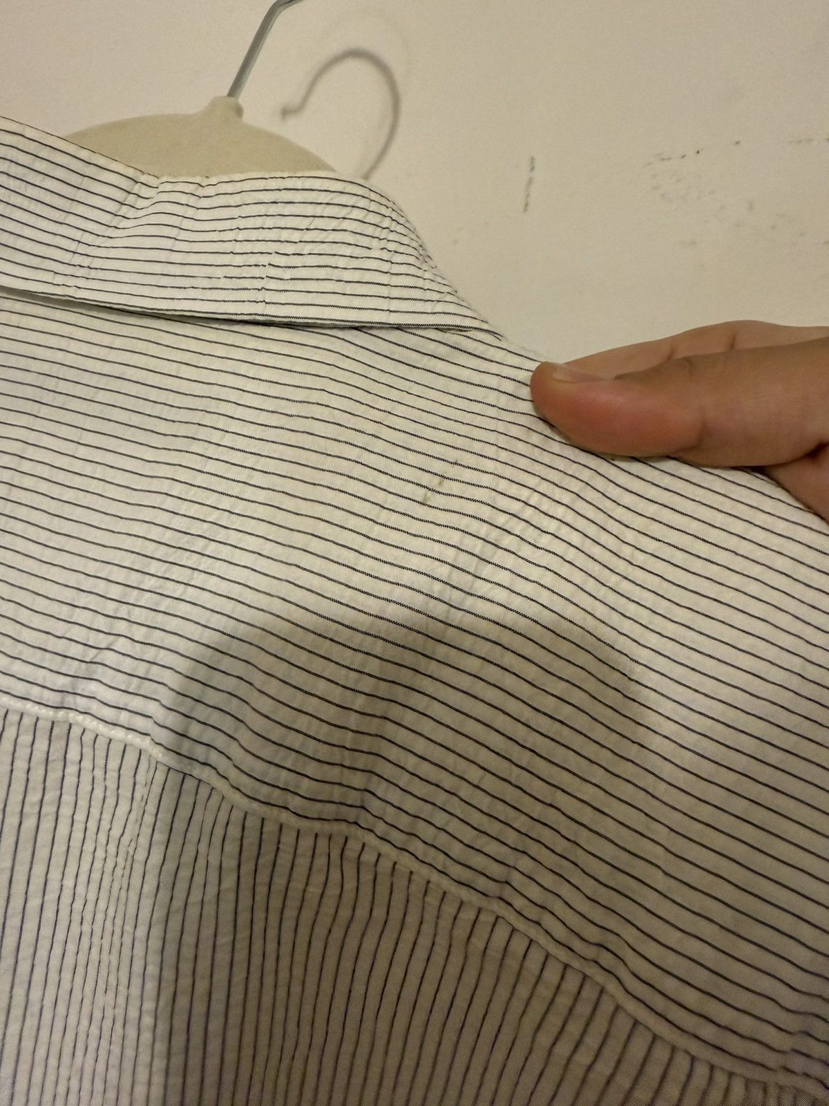Issey Miyake Issey Miyake Textured Striped Short Sleeve Button-Up Shirt Size US L / EU 52-54 / 3 - 7 Thumbnail
