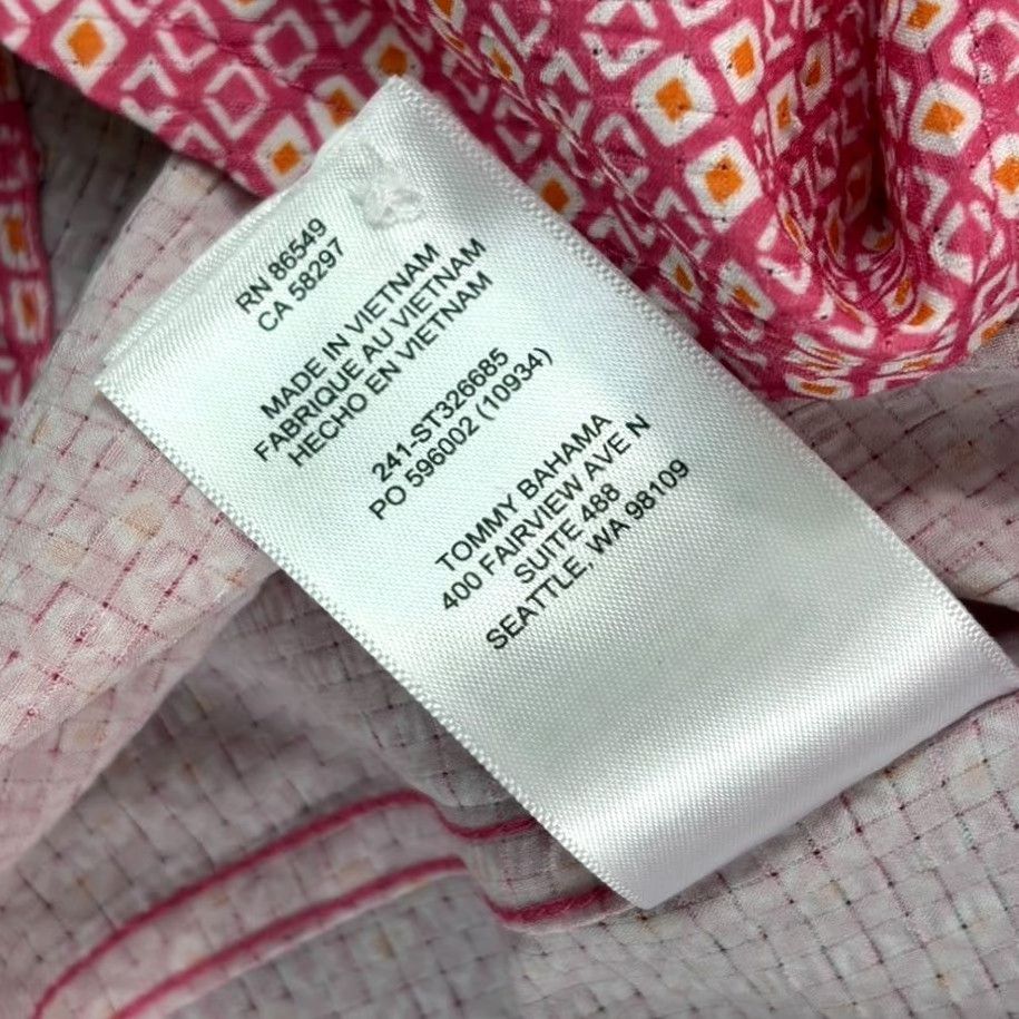Tommy Bahama Tommy Bahama Island Zone Bahama Coast Paquito Geo IslandZone Pink Shirt Men XL Size US XL / EU 56 / 4 - 8 Thumbnail