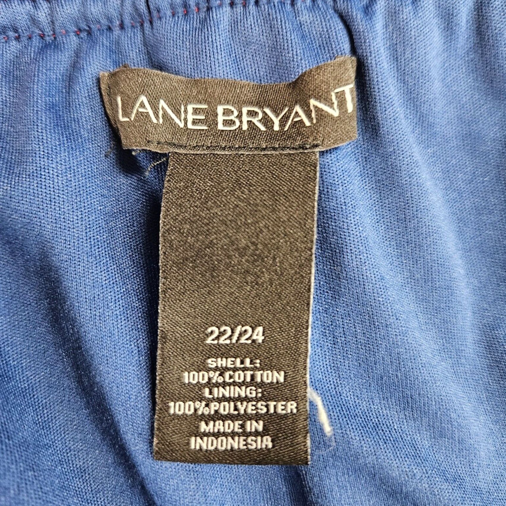 Vintage Lane Bryant Skirt Womens Plus 22/24 Blue White Polka Dot Layered Cotton Pull On A-Line Short Women Size 40" / US 18 - 3 Thumbnail