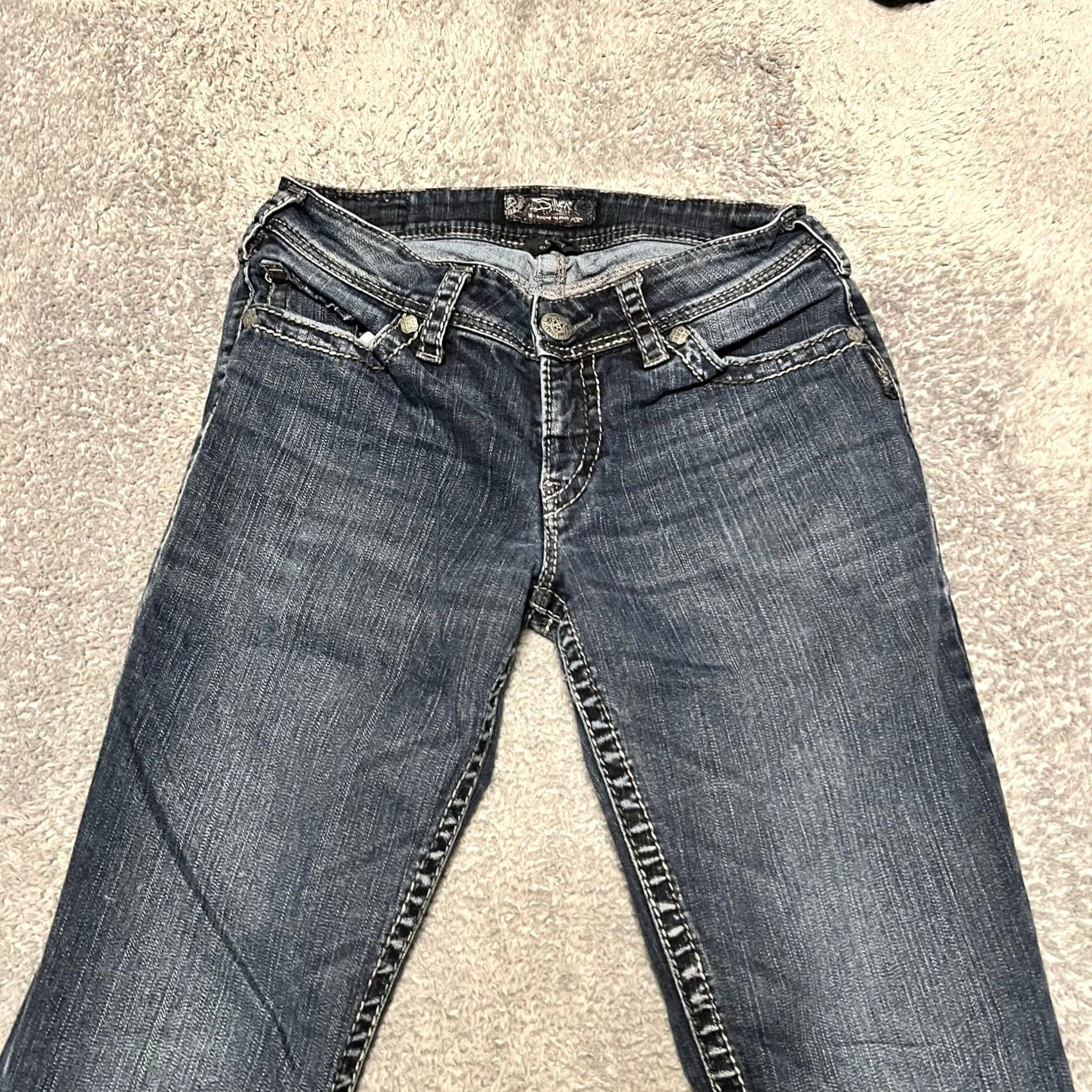 Silver Jeans Co. Silver Jeans Womens 29 x 32 Suki Surplus Western Blue Denim Pants Bootcut Womens Medium? Size 29" - 4 Thumbnail