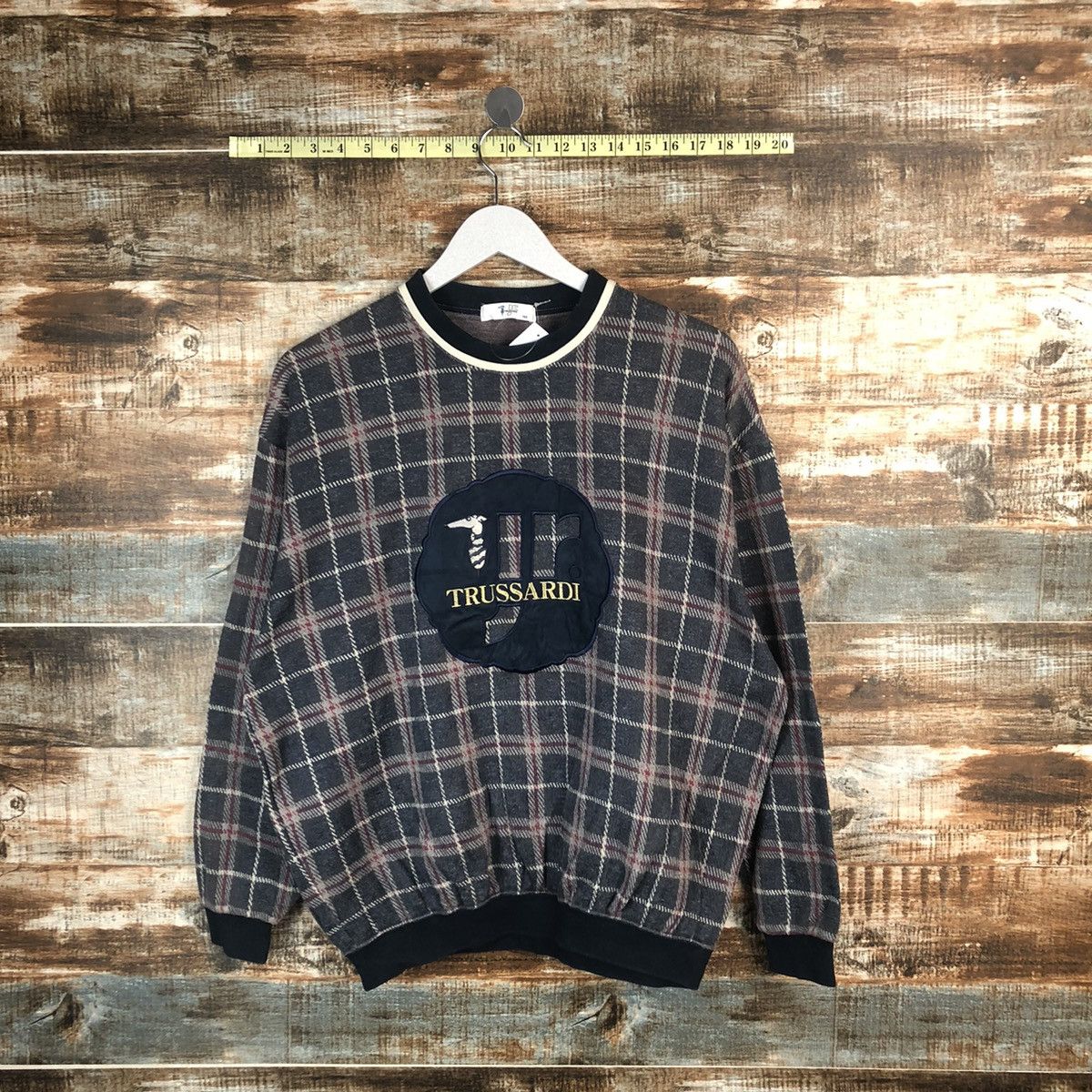 Trussardi Trussardi Checkered vintage Sweatshirt #A1456 Size US M / EU 48-50 / 2 - 1 Thumbnail